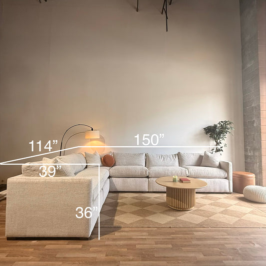 Brook Grand Corner Sectional in Anquilla Ivory Performance Chenille — Kindred Couches