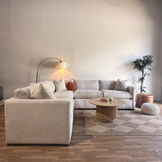 Brook Corner Sectional in Anquilla Ivory Performance Chenille — Kindred Couches