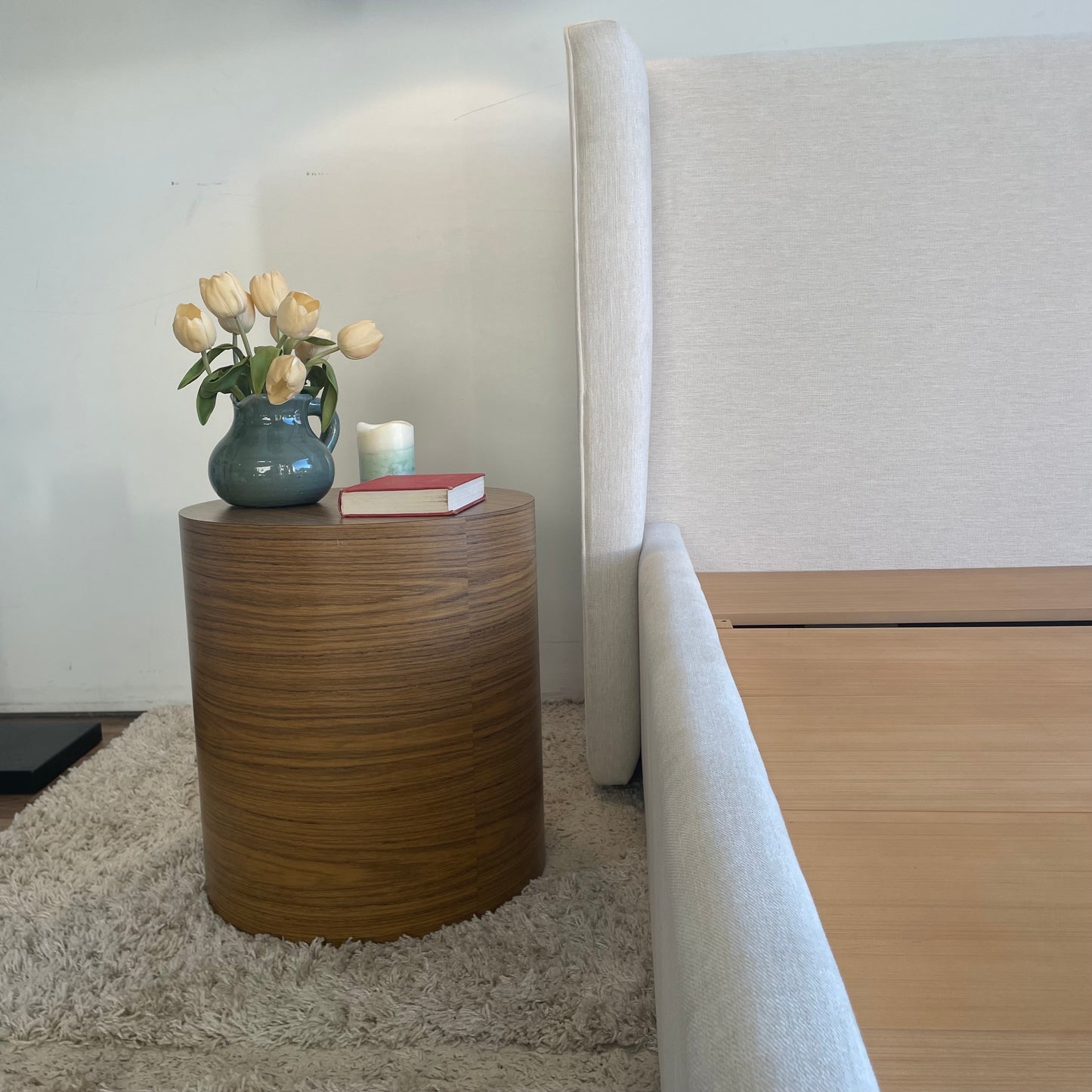 Interior Define Graham Queen Bed in Cream Performance Fabric