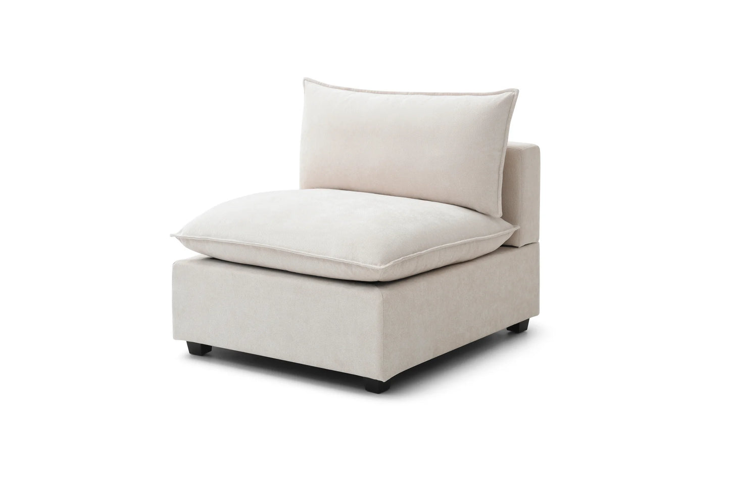 Bellamia Ottoman in Cream Performance Chenille