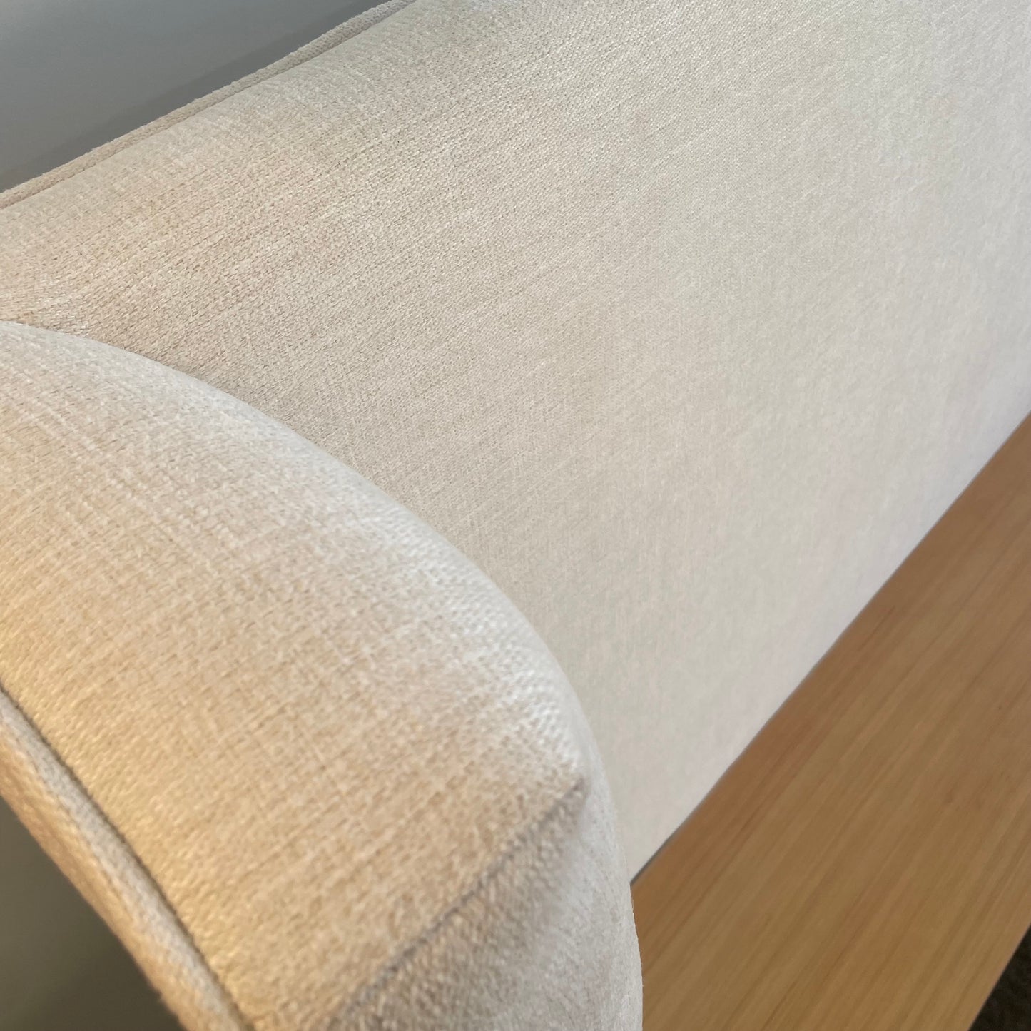 Interior Define Graham Queen Bed in Cream Performance Fabric