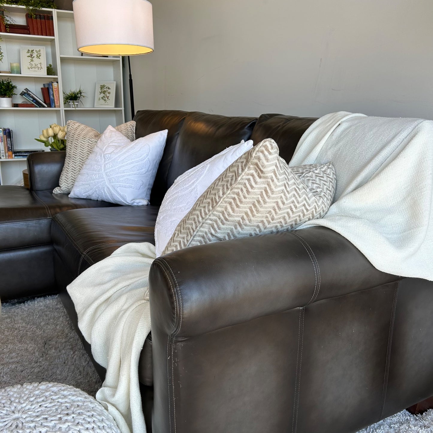 Pottery Barn Pearce 2-Piece Sectional in Dark Chocolate