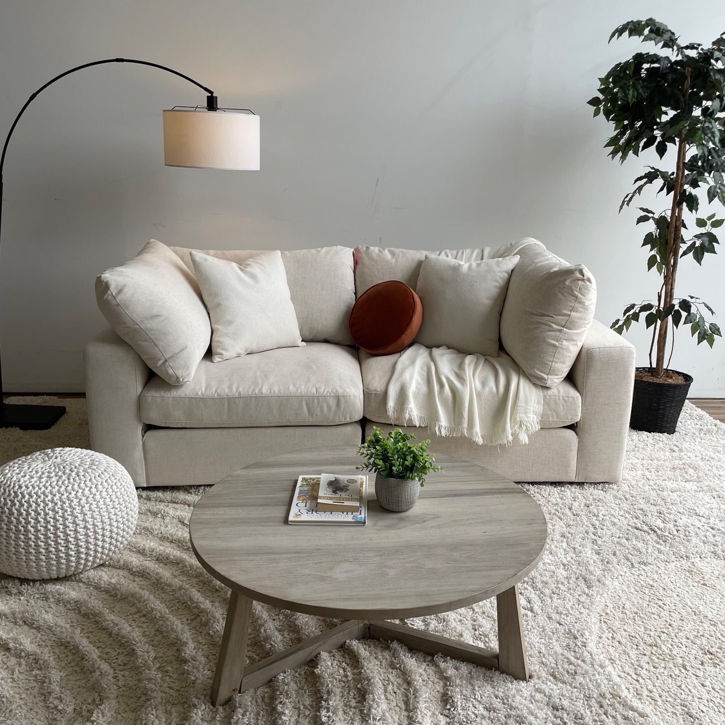 Serene 2 Piece Modular Cloud Couch in Linen Beige