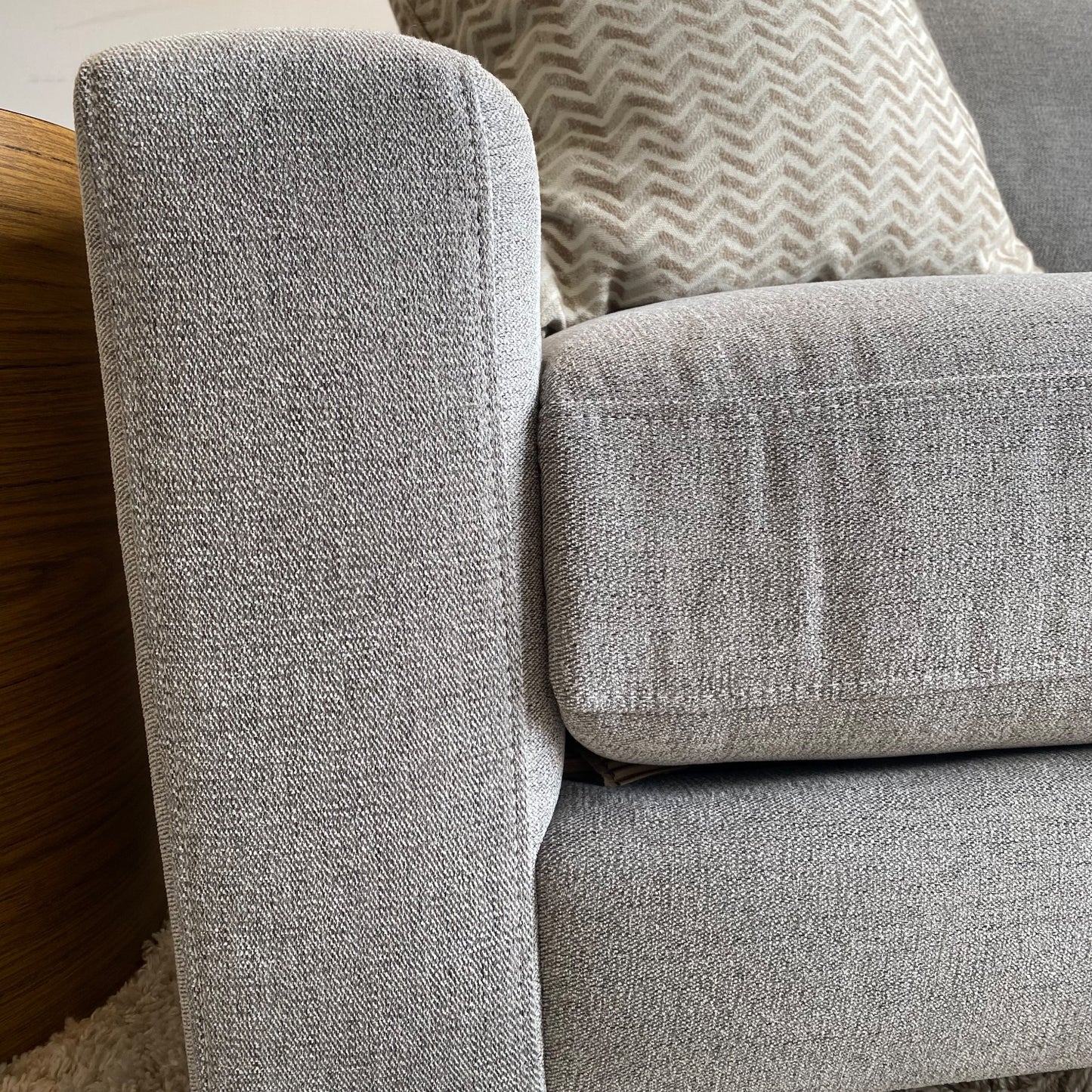 Interior Define Saylor Couch & Ottoman in Grey Chenille
