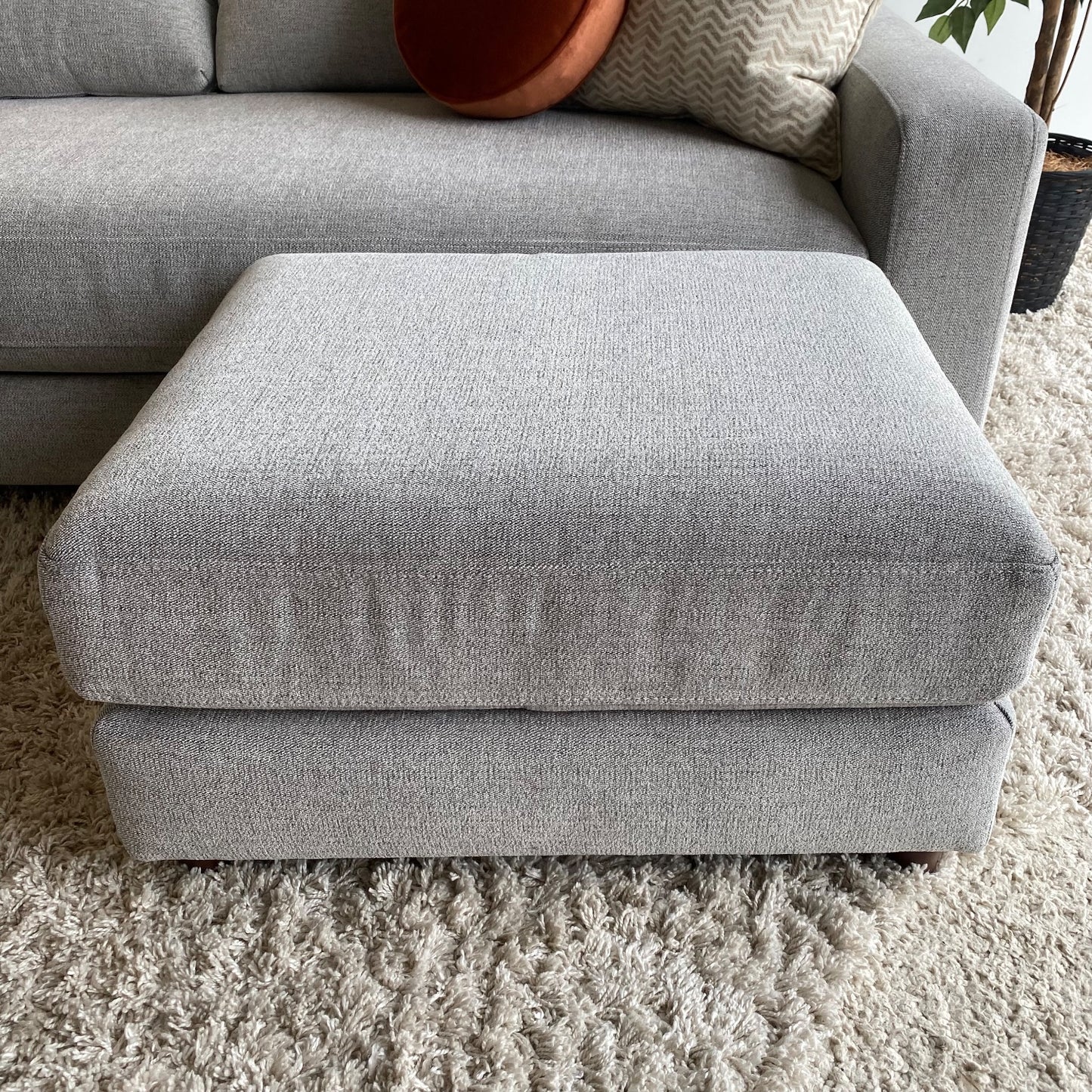 Interior Define Saylor Couch & Ottoman in Grey Chenille