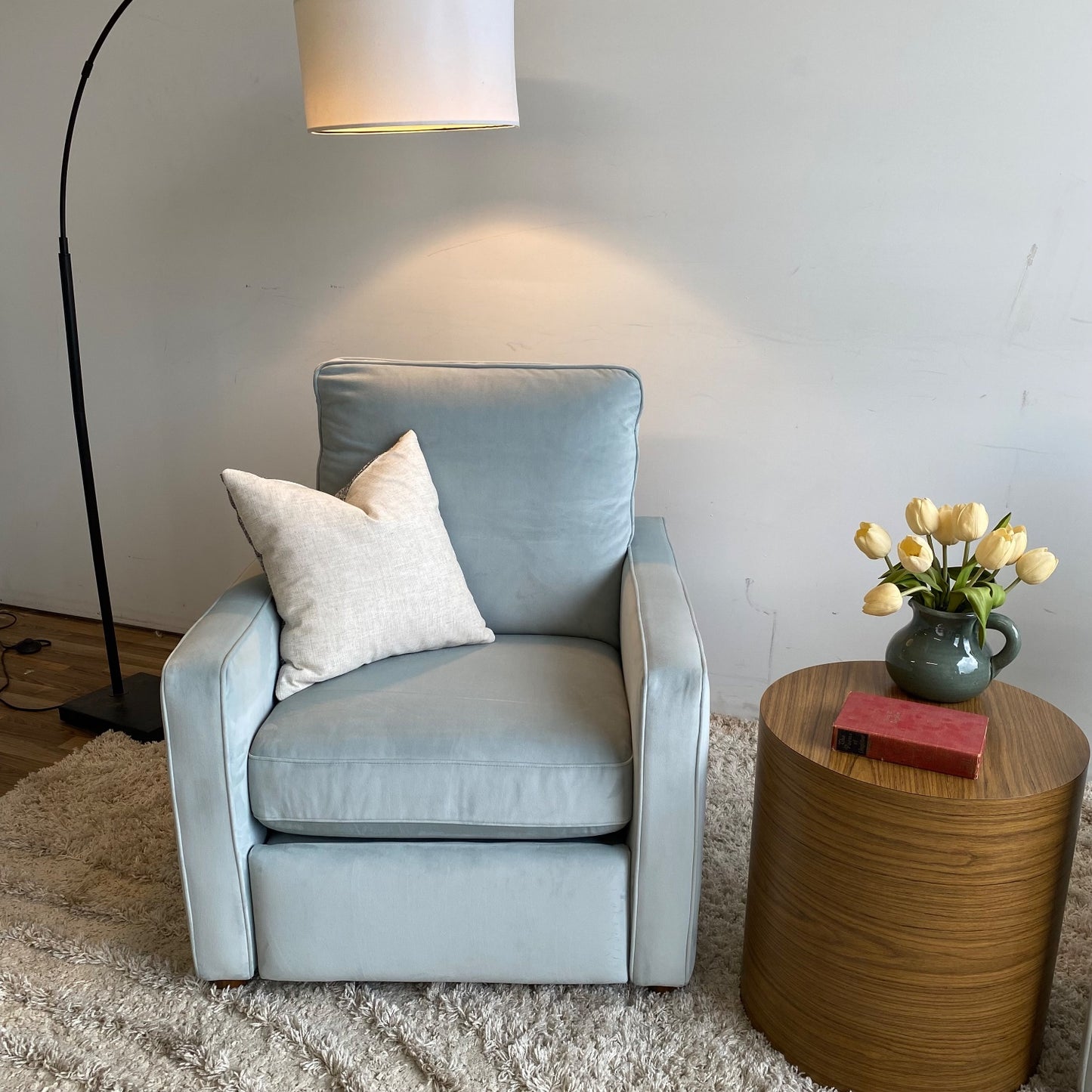 Interior Define Set of 2 Sadie Recliner Chairs in Spa Blue Performance Velvet