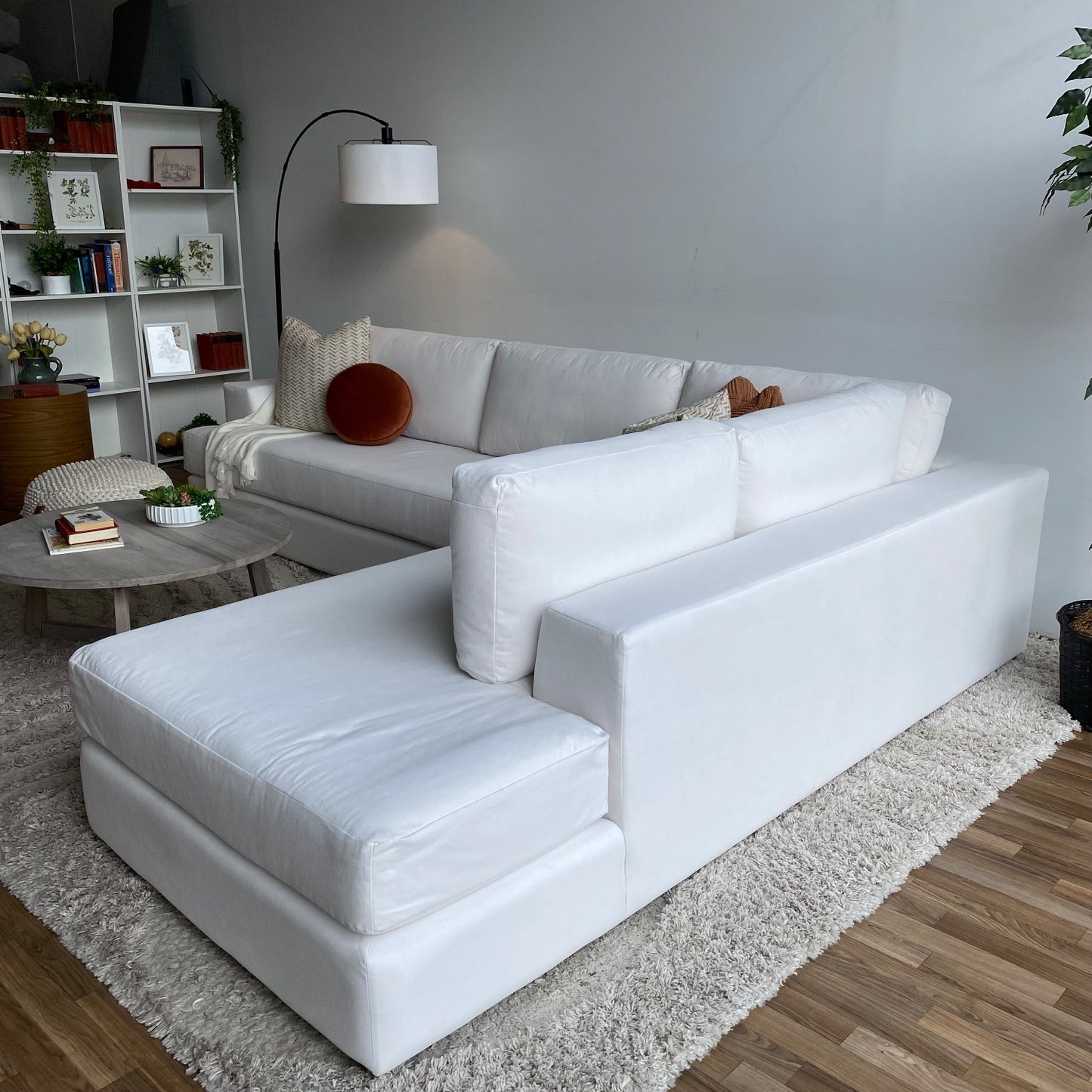 Interior Define Lee 2 Piece Bumper Sectional in White