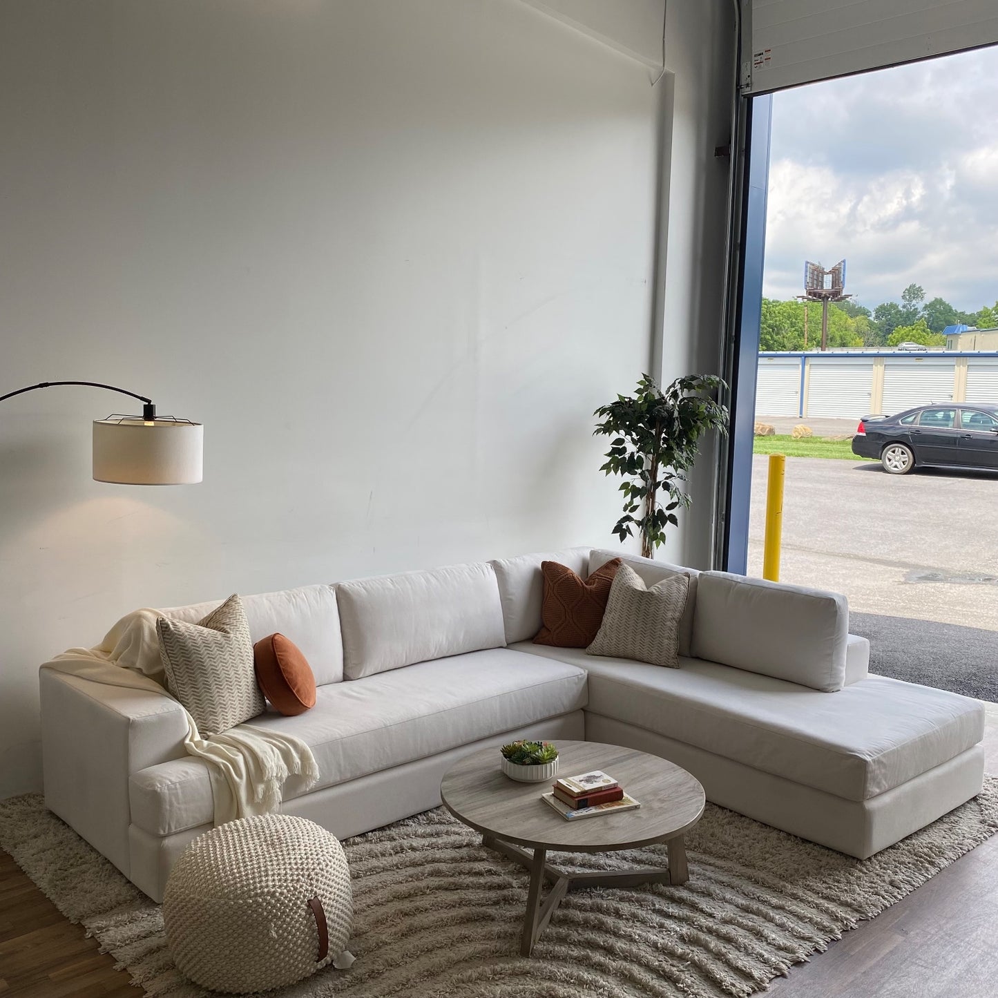 Interior Define Lee 2 Piece Bumper Sectional in White