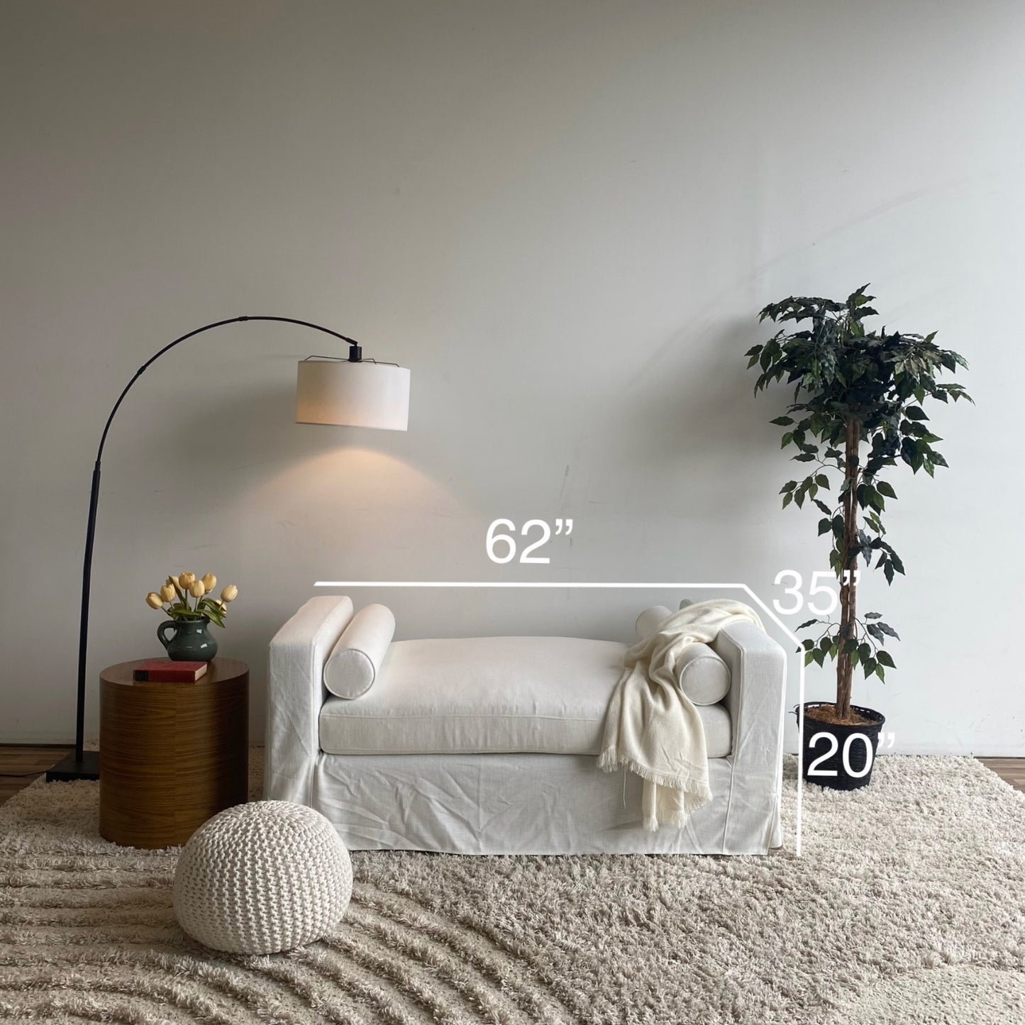 Interior Define Sloan Day Bed in White Linen