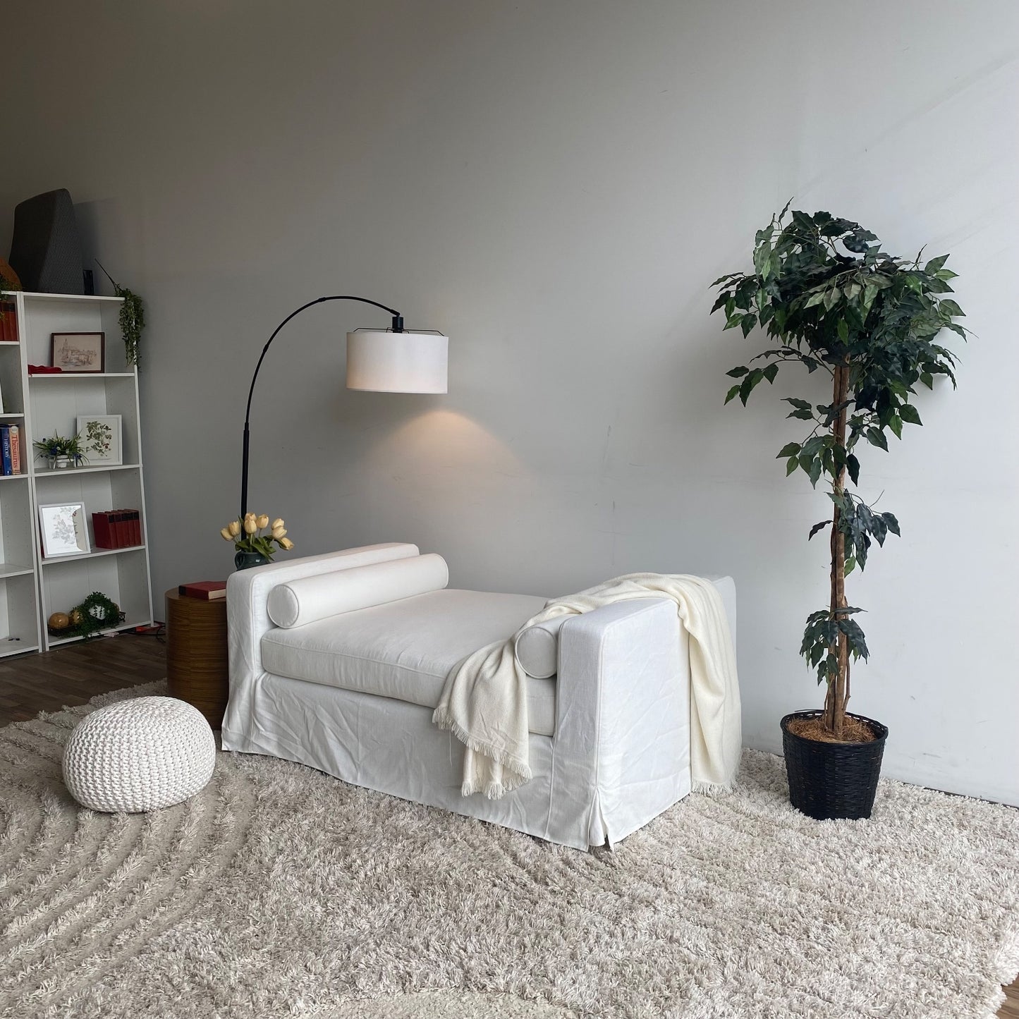 Interior Define Sloan Day Bed in White Linen