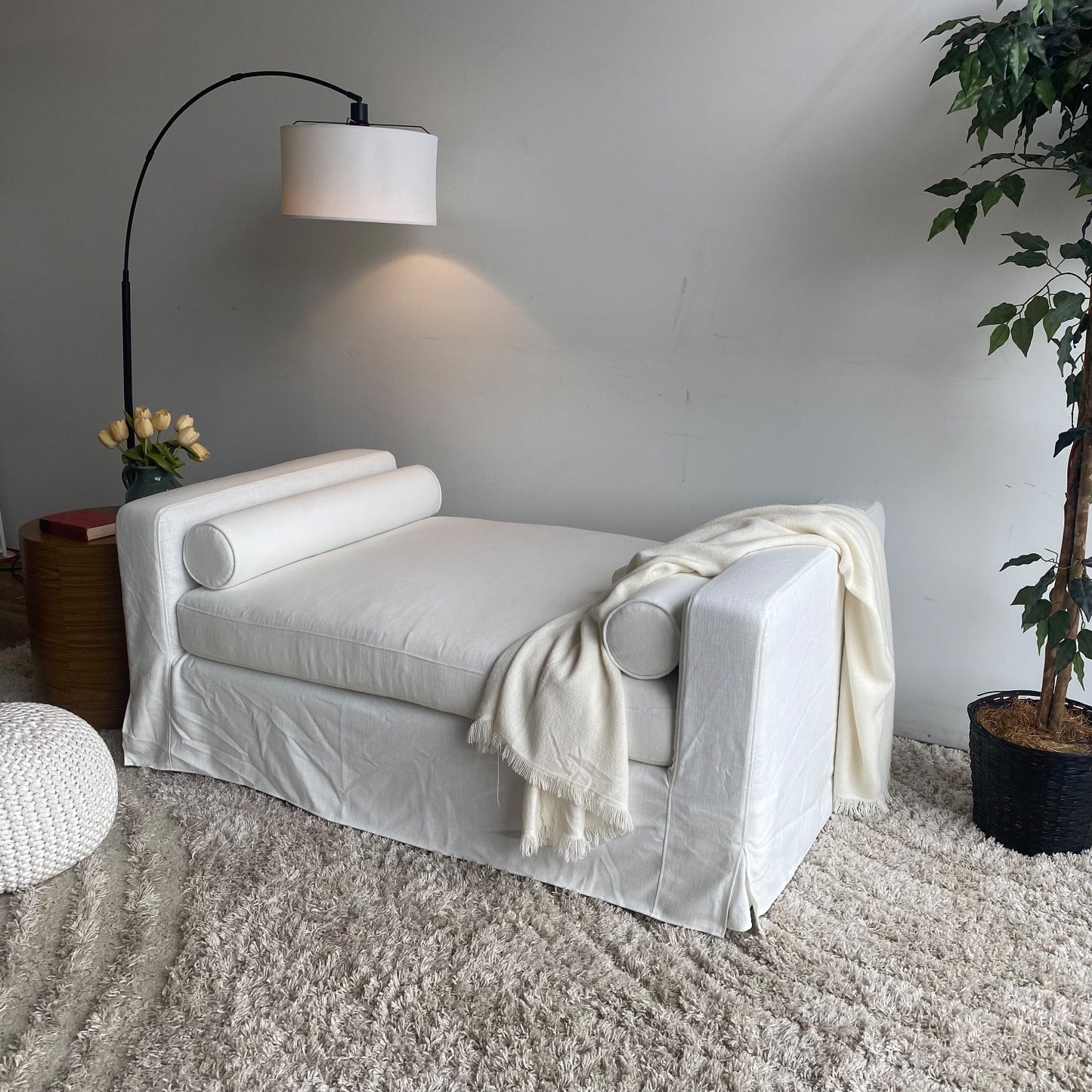 Interior Define Sloan Day Bed in White Linen