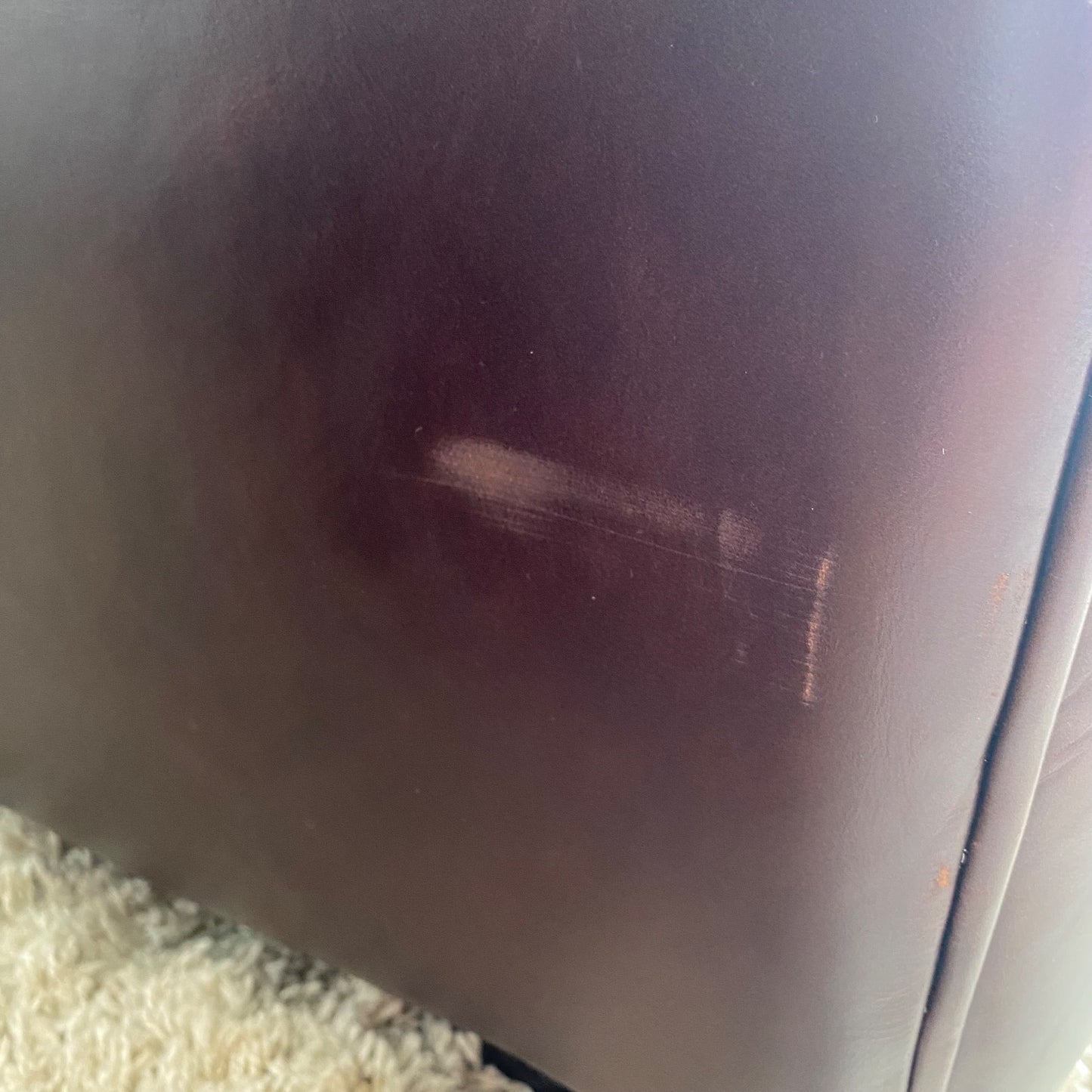 Pottery Barn Pearce Sleeper Sofa in Merlot Leather