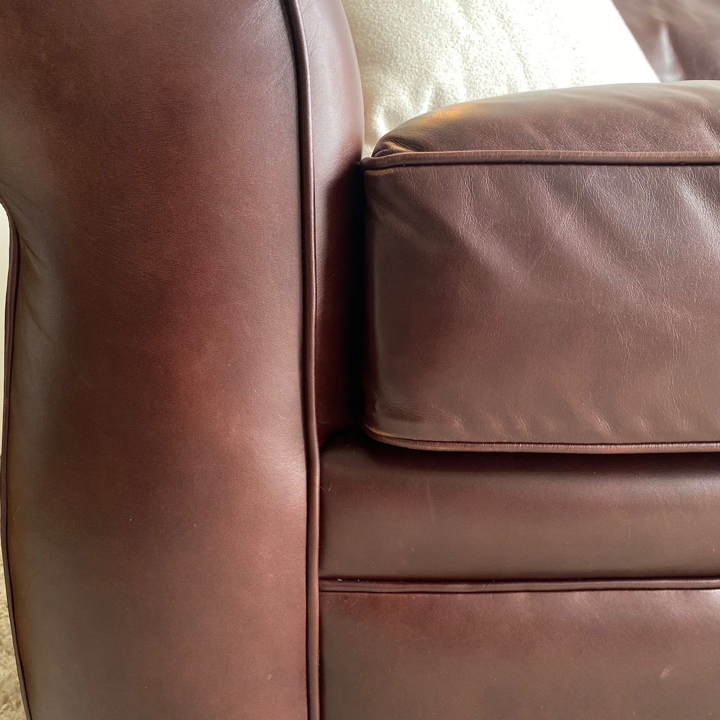 Pottery Barn Pearce Sleeper Sofa in Merlot Leather
