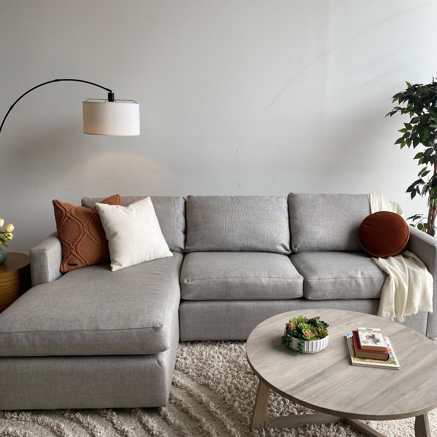 Crate & Barrel Barret II 2 Piece Sectional in Gray