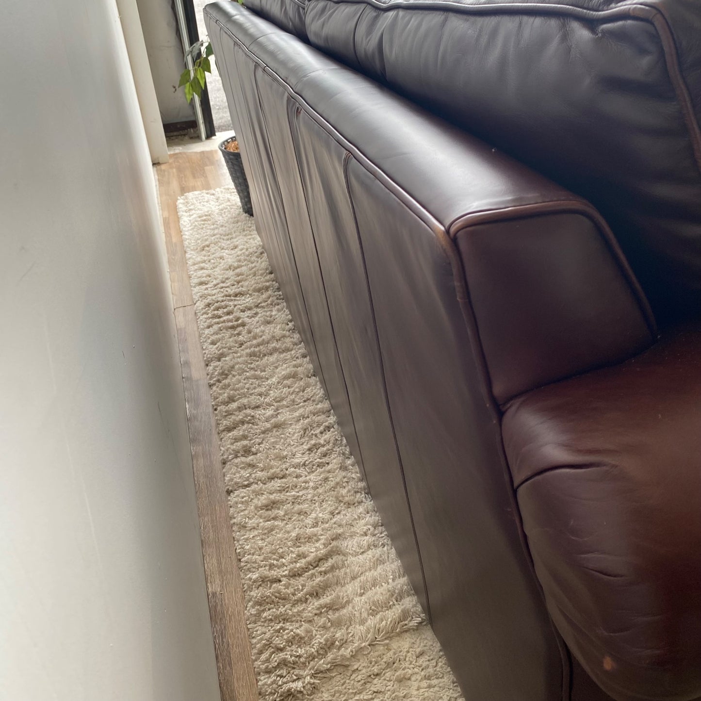 Pottery Barn Pearce Sleeper Sofa in Merlot Leather