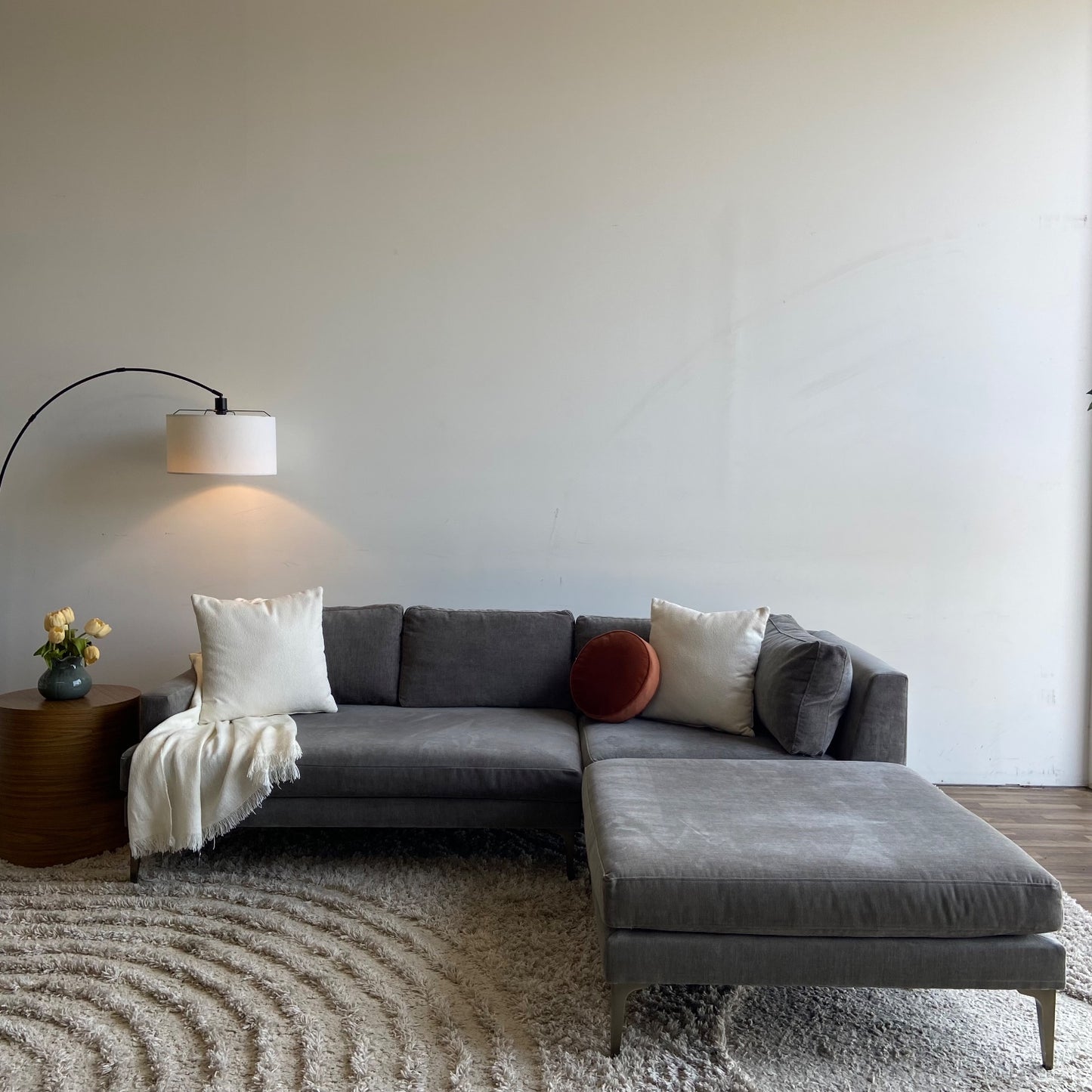 West Elm Andes 3-piece Sectional in Metal gray