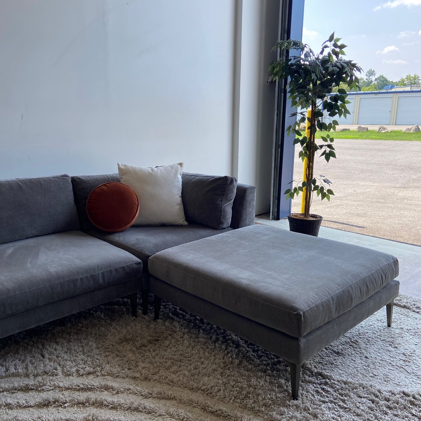 West Elm Andes 3-piece Sectional in Metal gray