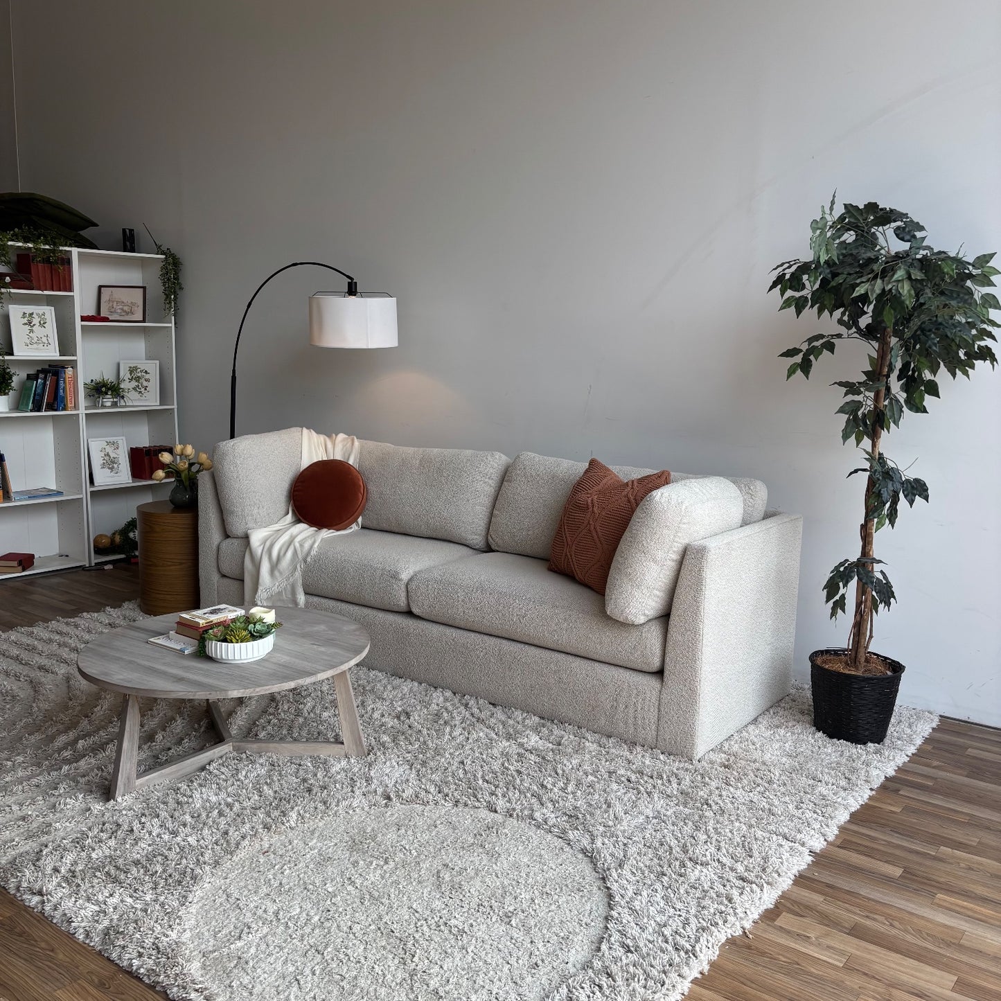 Mitchell Gold & Bob Williams Franco II Studio Sofa in White Boucle