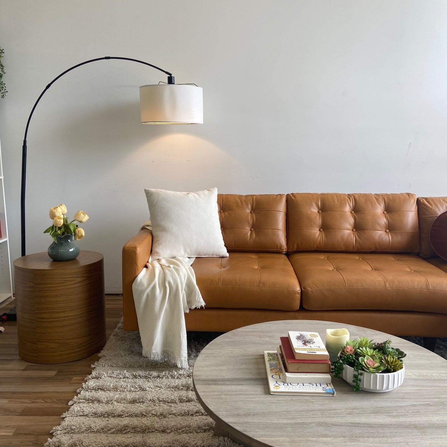 Joybird Elliot 2-piece sectional in leather