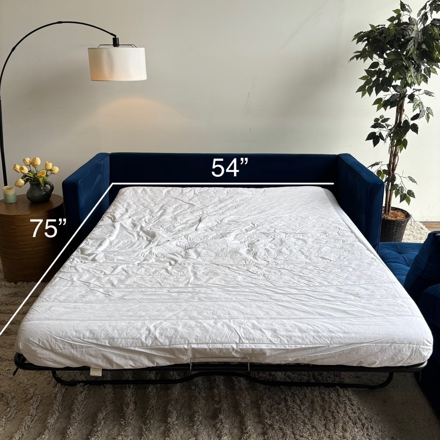 Joybird Briar Sleeper Sofa in Velvet Blue
