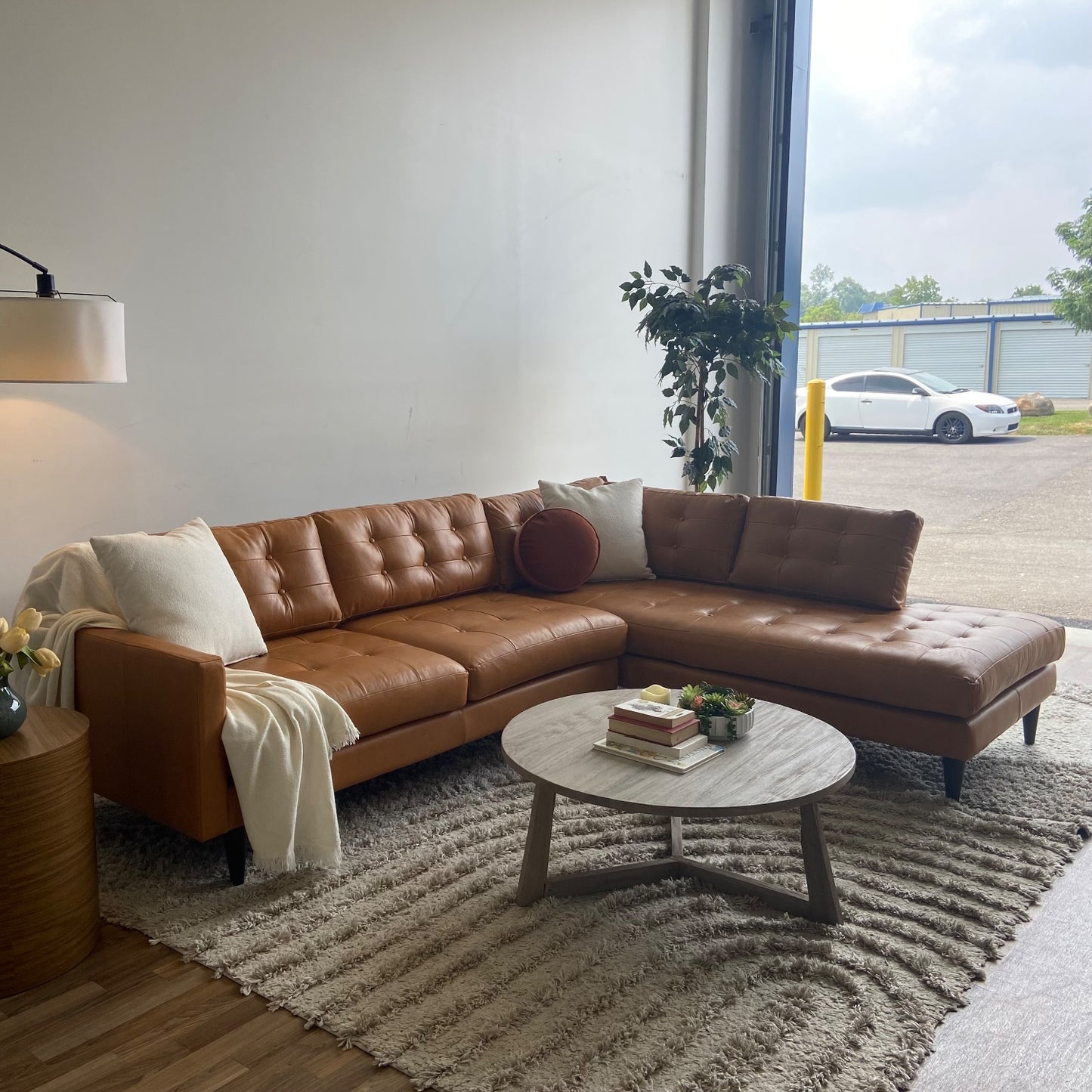 Joybird Elliot 2-piece sectional in leather