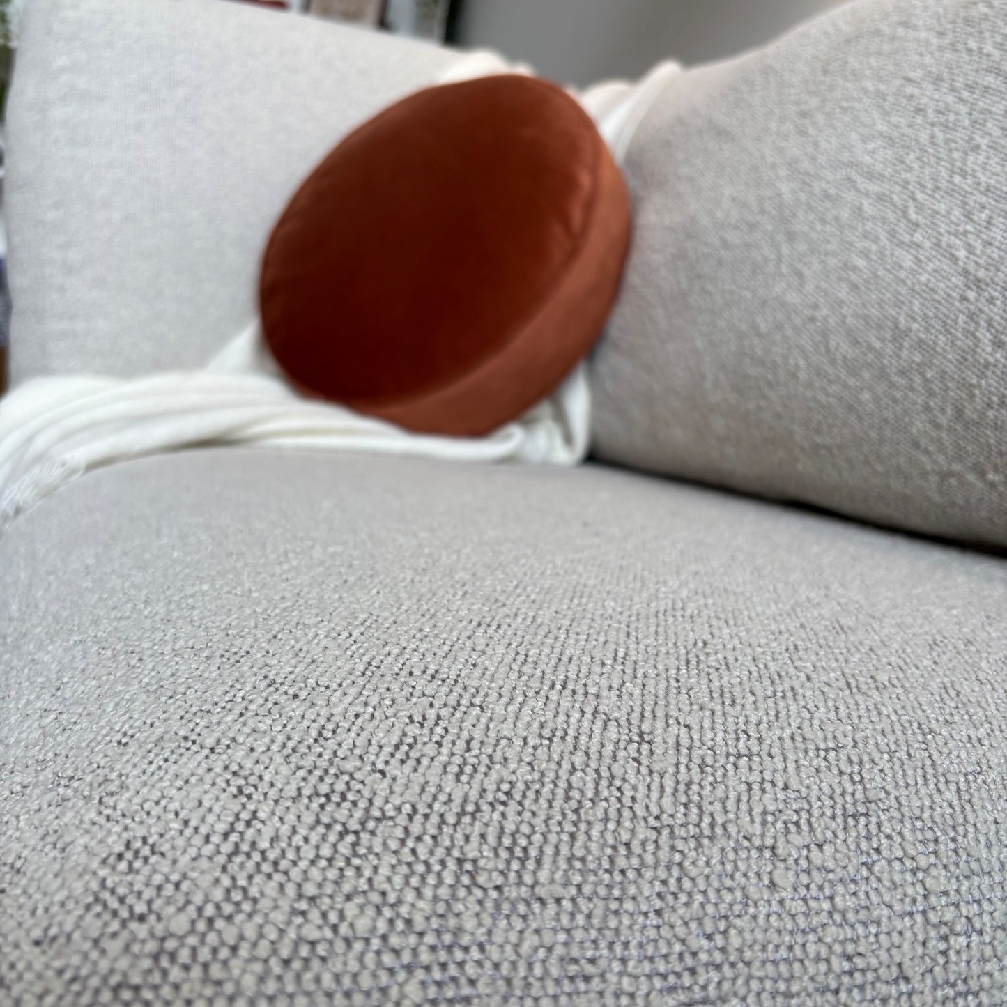 Mitchell Gold & Bob Williams Franco II Studio Sofa in White Boucle