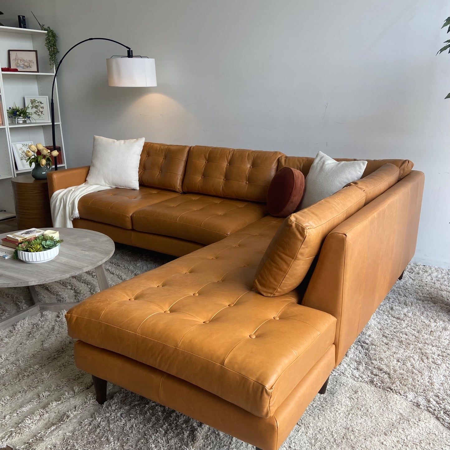 Joybird Elliot 2-piece sectional in leather