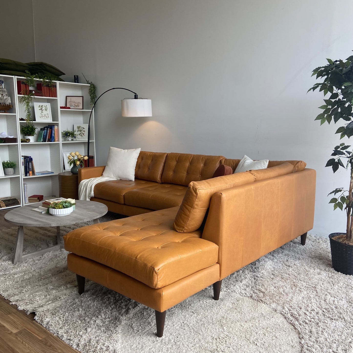 Joybird Elliot 2-piece sectional in leather