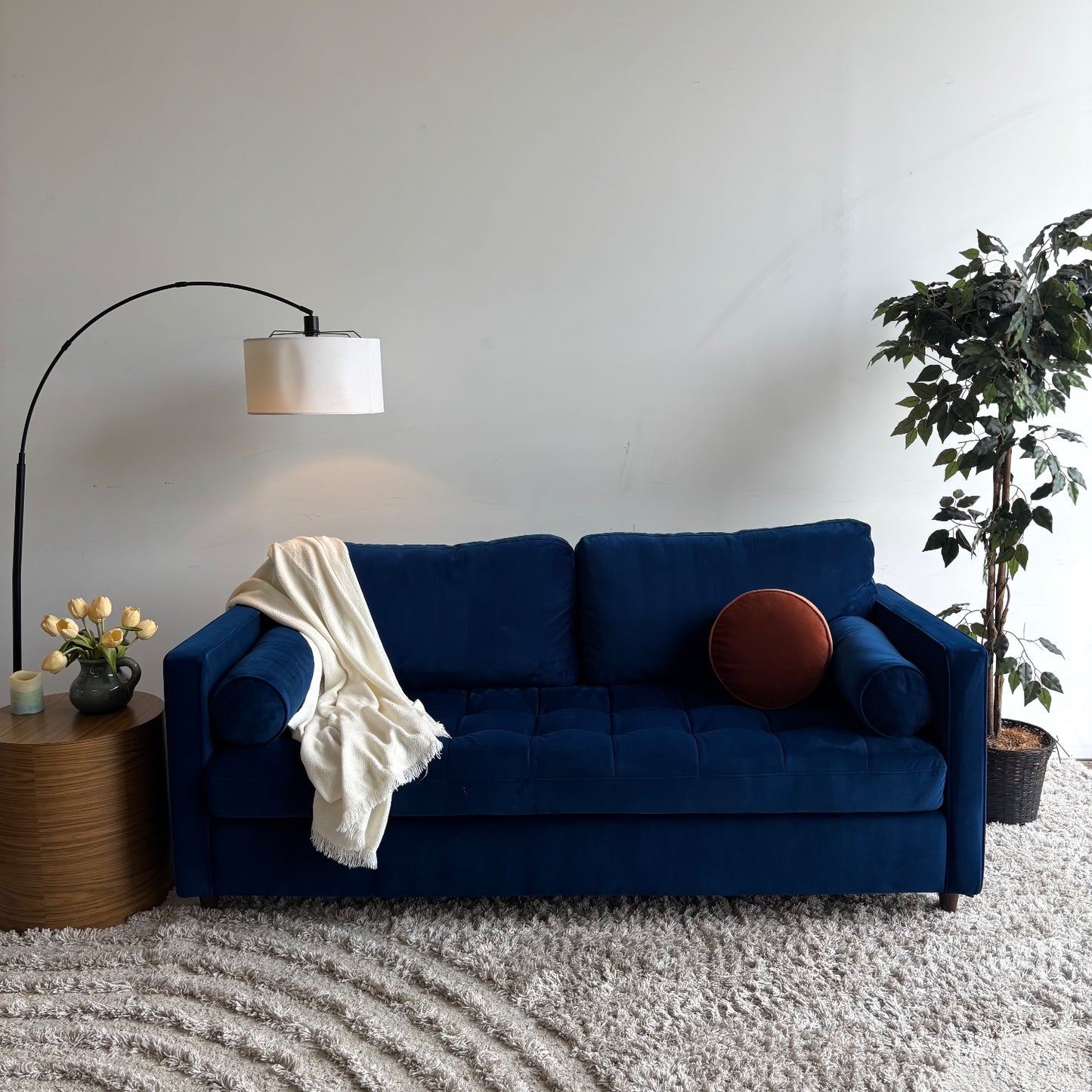 Joybird Briar Sleeper Sofa in Velvet Blue