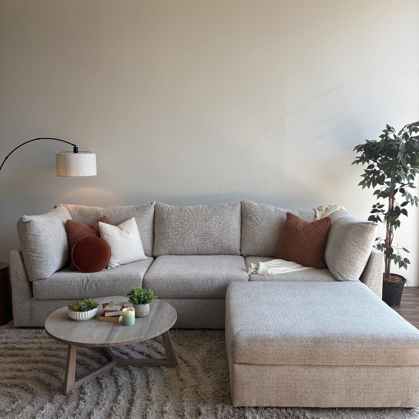 Bennett 4pc Modular Sectional Couch in Cream Color