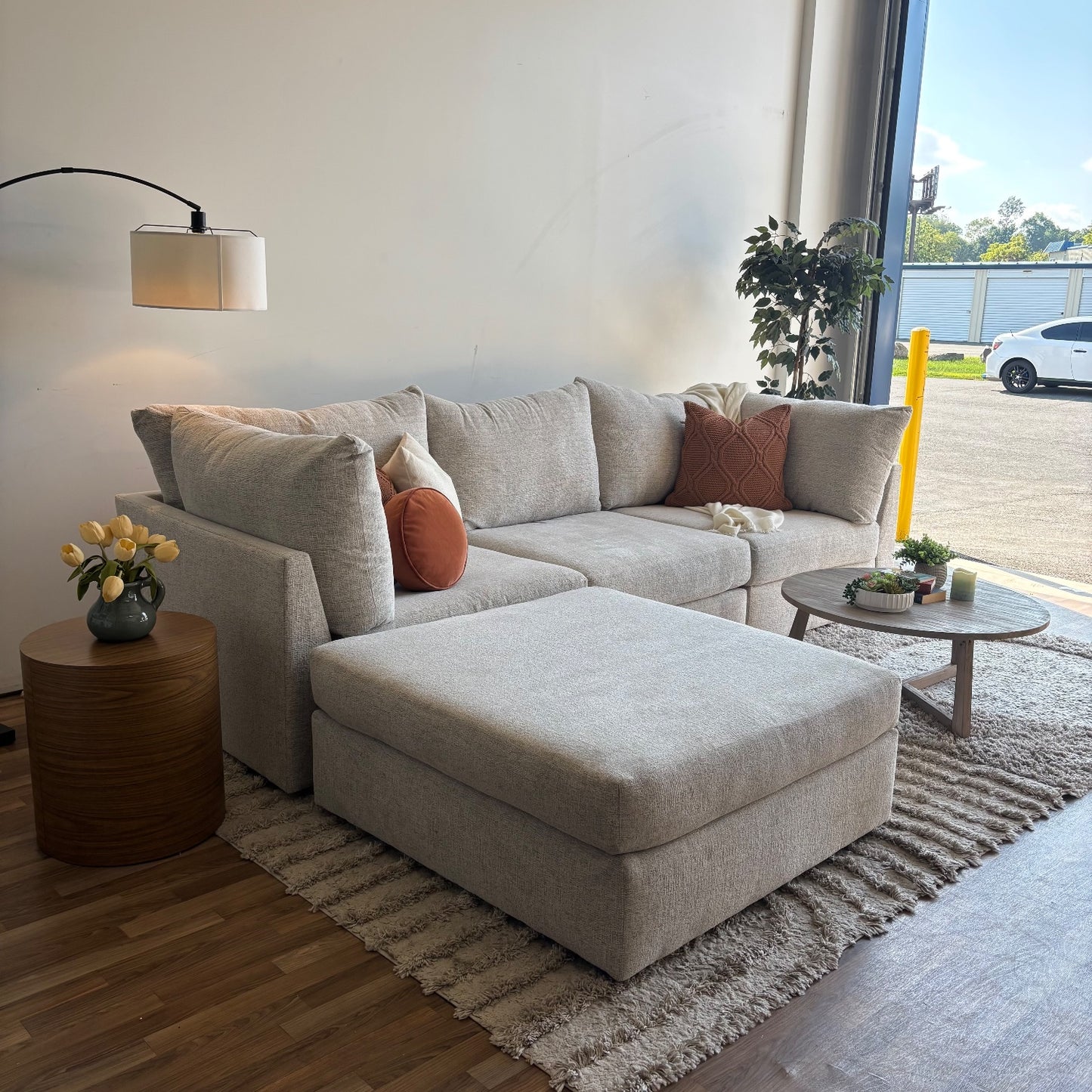 Bennett 4pc Modular Sectional Couch in Cream Color