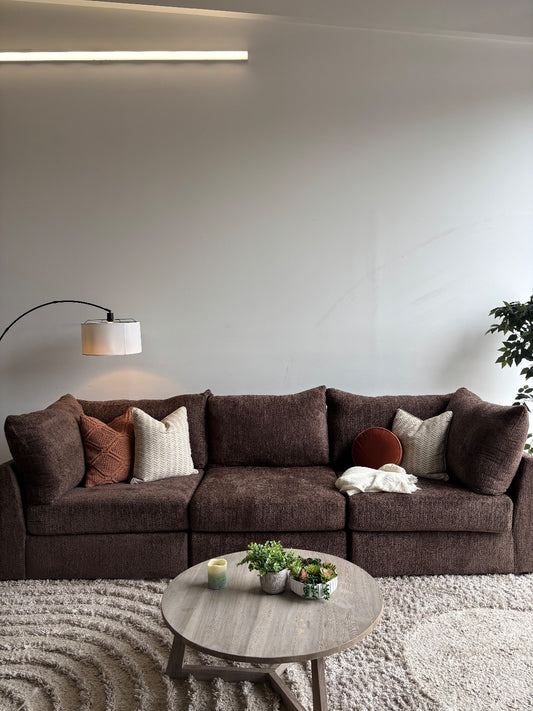 Bennett 3pc Couch in Chocolate Color