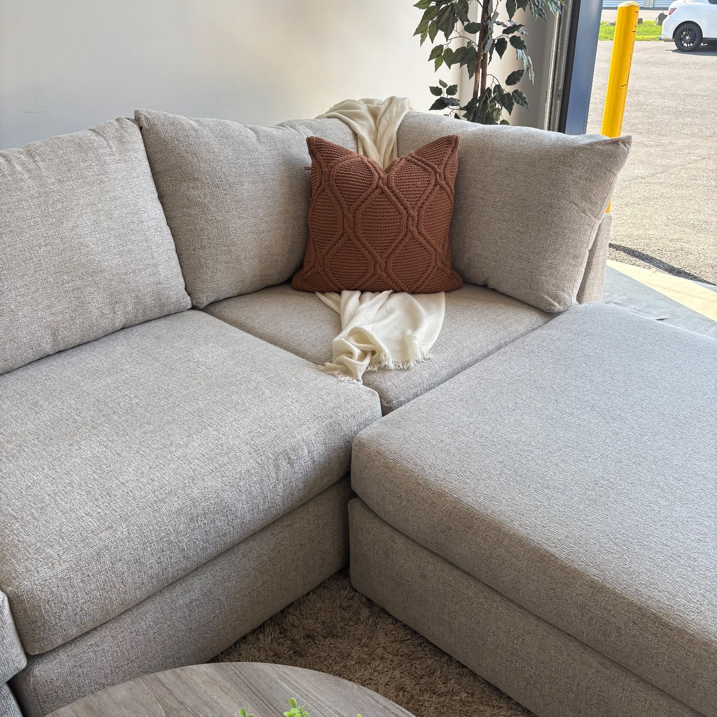 Bennett 4pc Modular Sectional Couch in Cream Color