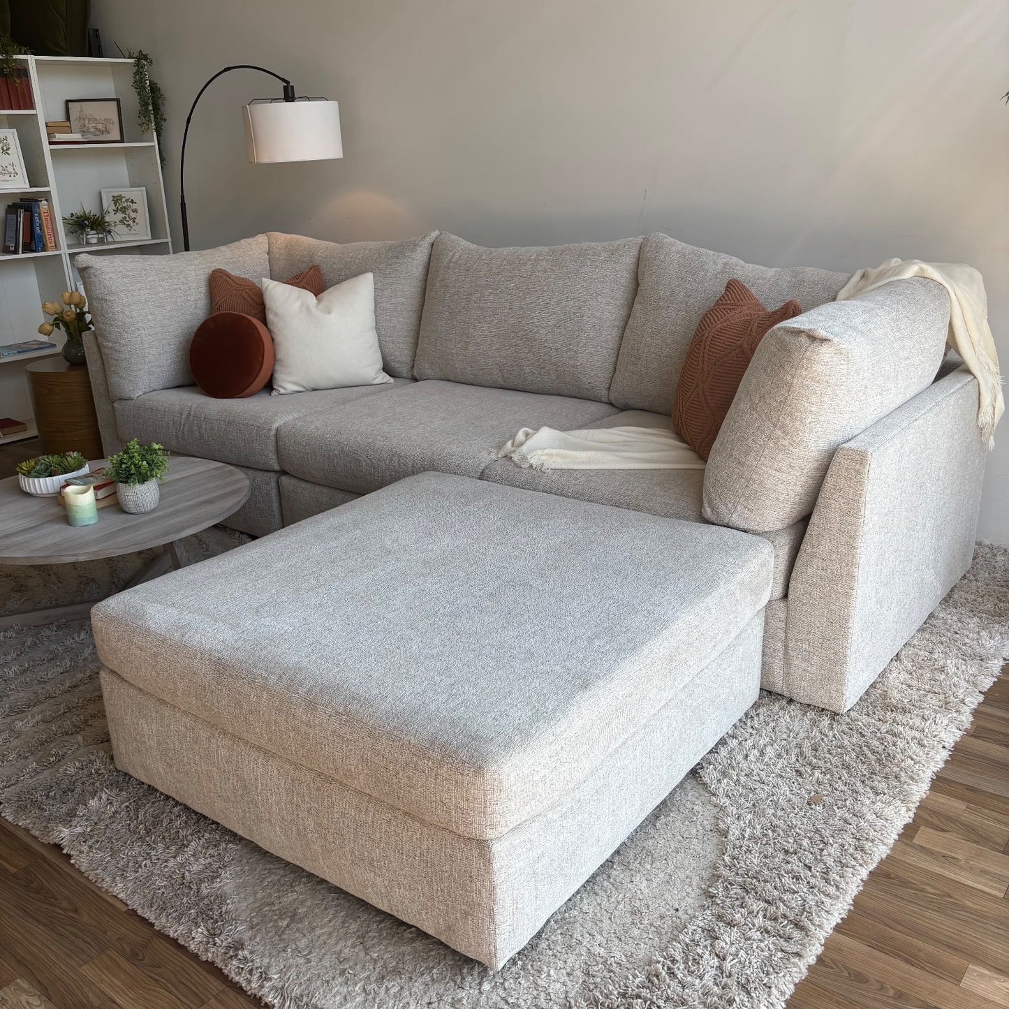 Bennett 4pc Modular Sectional Couch in Cream Color