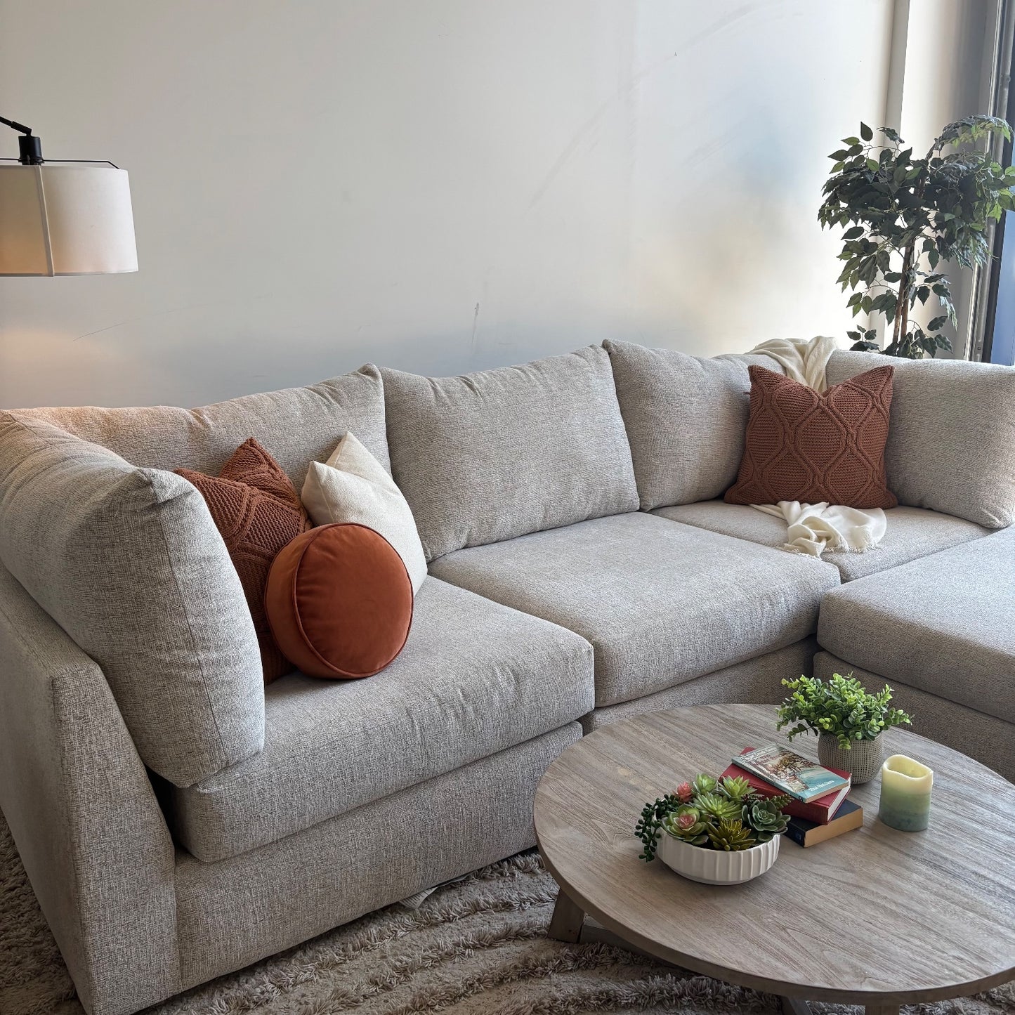 Bennett 4pc Modular Sectional Couch in Cream Color
