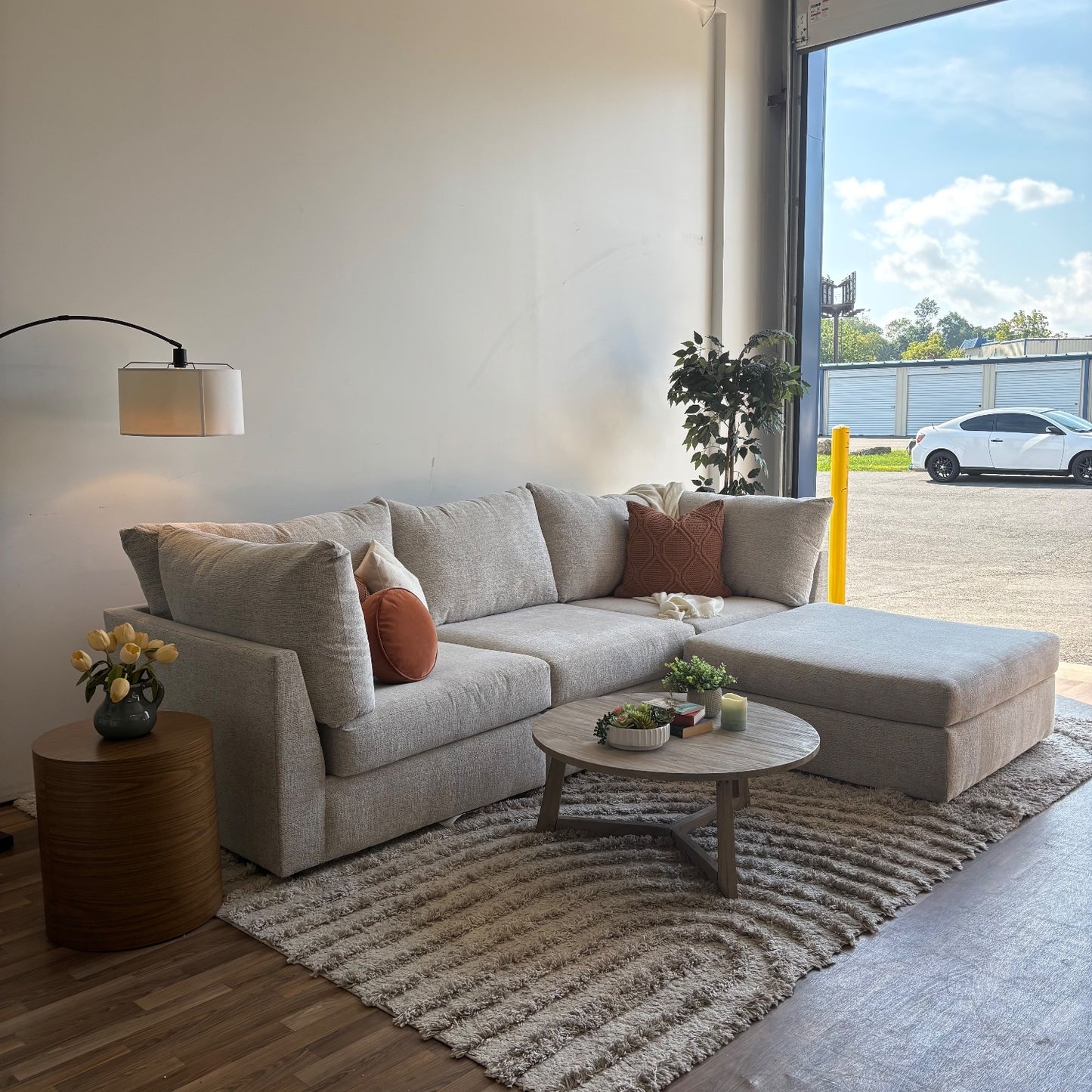Bennett 4pc Modular Sectional Couch in Cream Color