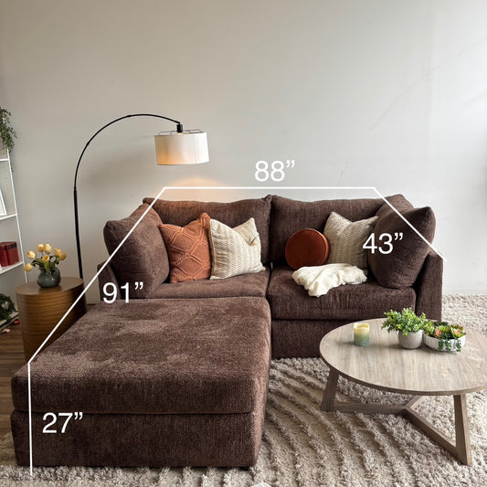 Bennett 3pc Couch in Chocolate Color