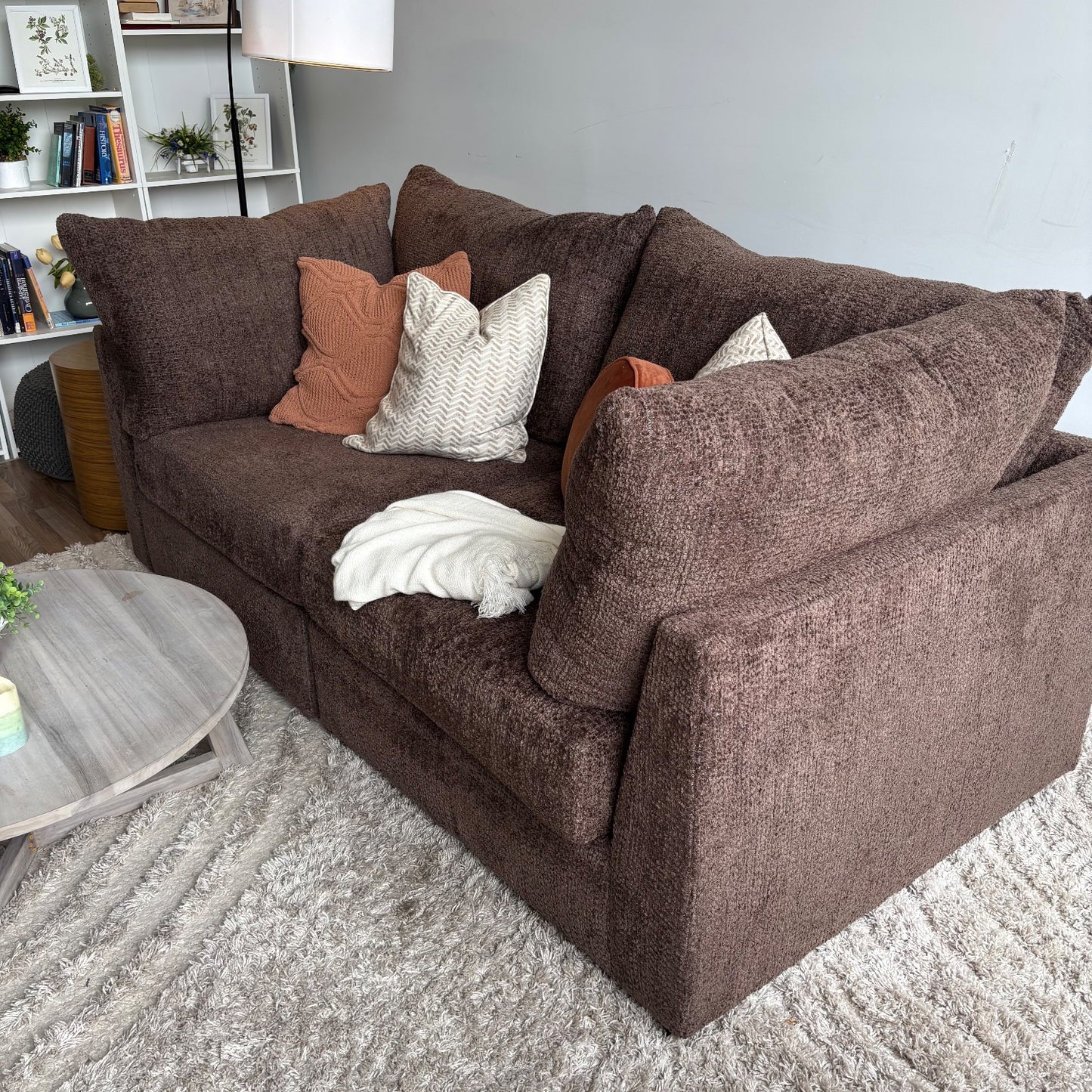 Bennett 2pc Sofa in Chocolate Fabric
