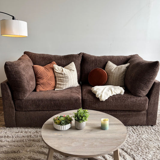 Bennett 2pc Sofa in Chocolate Fabric