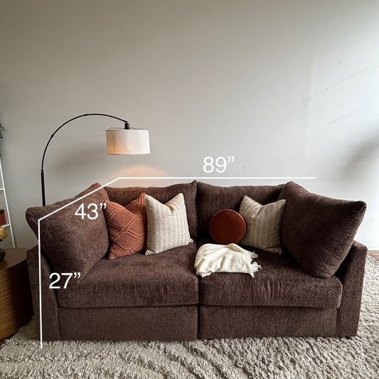 Bennett 2pc Sofa in Chocolate Fabric