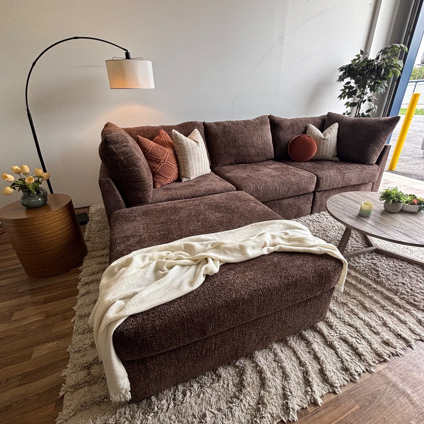 Bennett 4pc Modular Sectional Couch in Chocolate Color