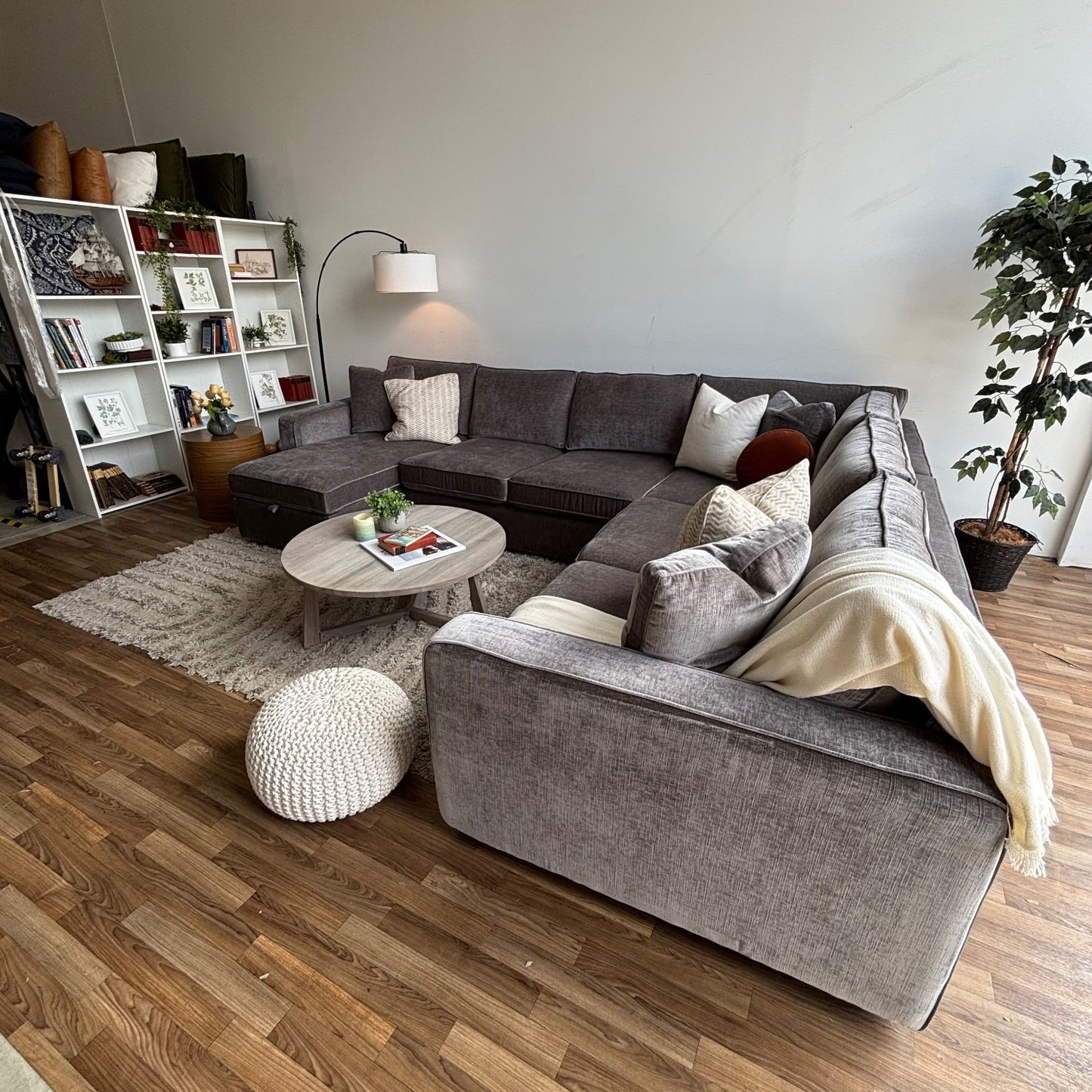 Interior Define James 4pc L Sectional Couch in Dark Gray
