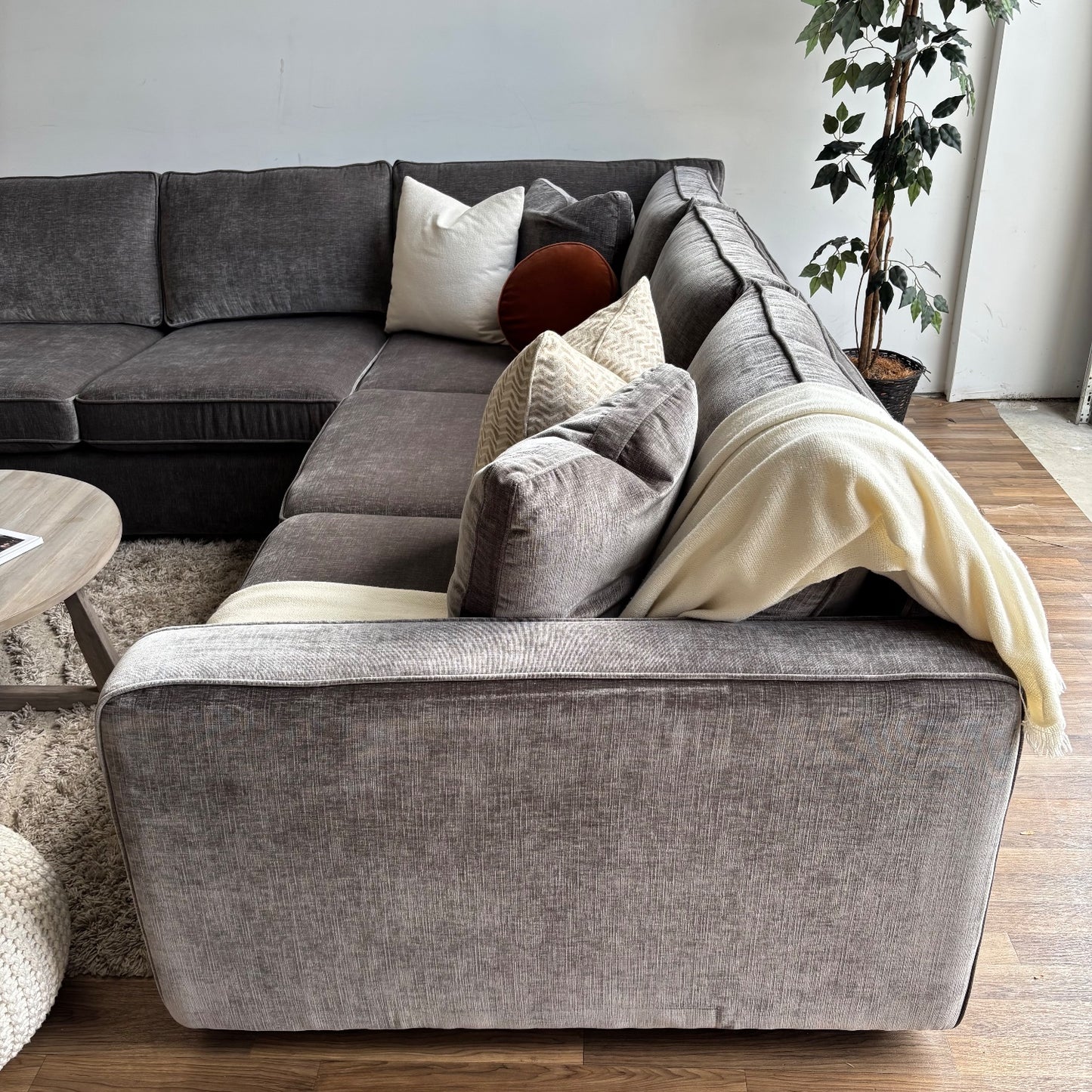 Interior Define James 4pc L Sectional Couch in Dark Gray
