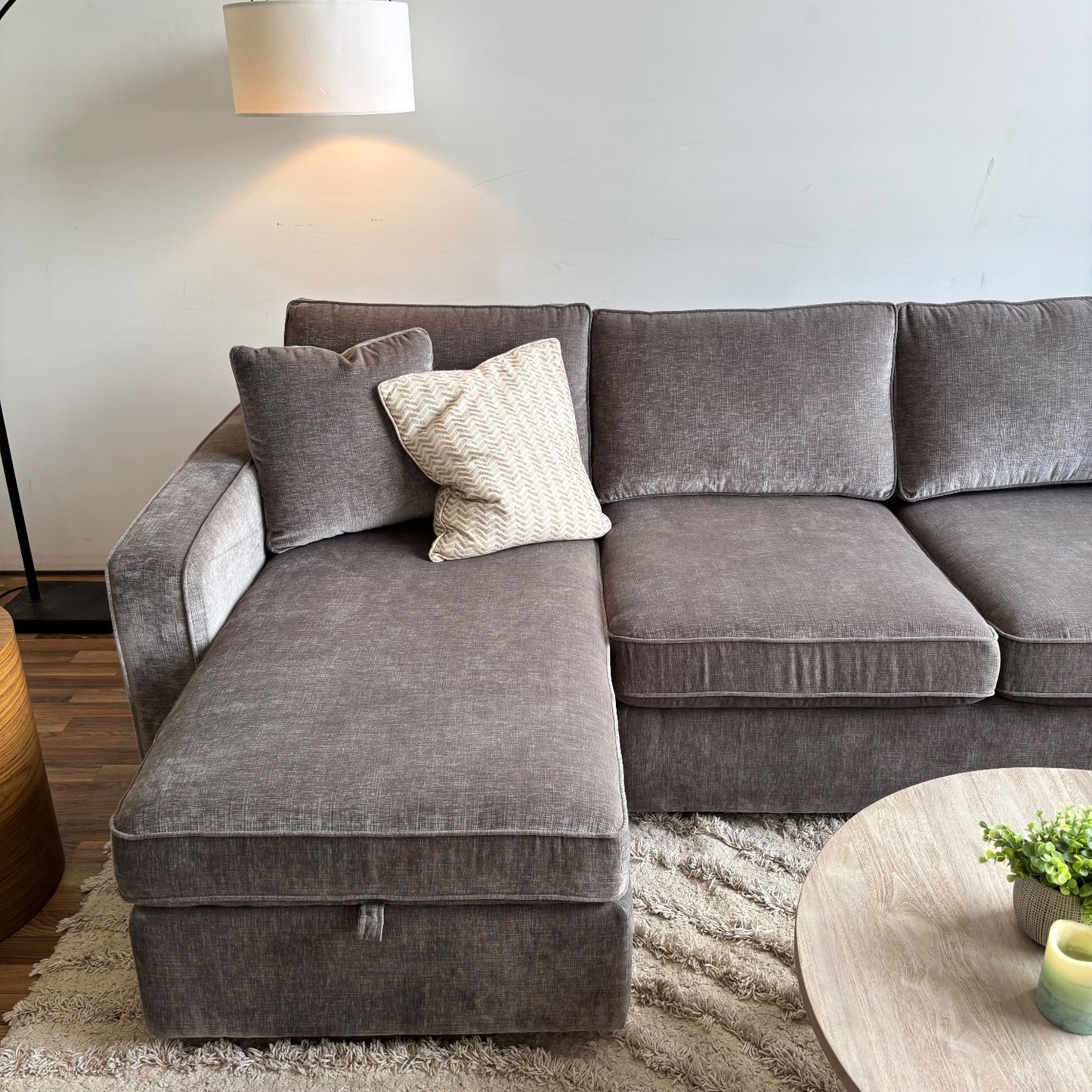 Interior Define James 4pc L Sectional Couch in Dark Gray