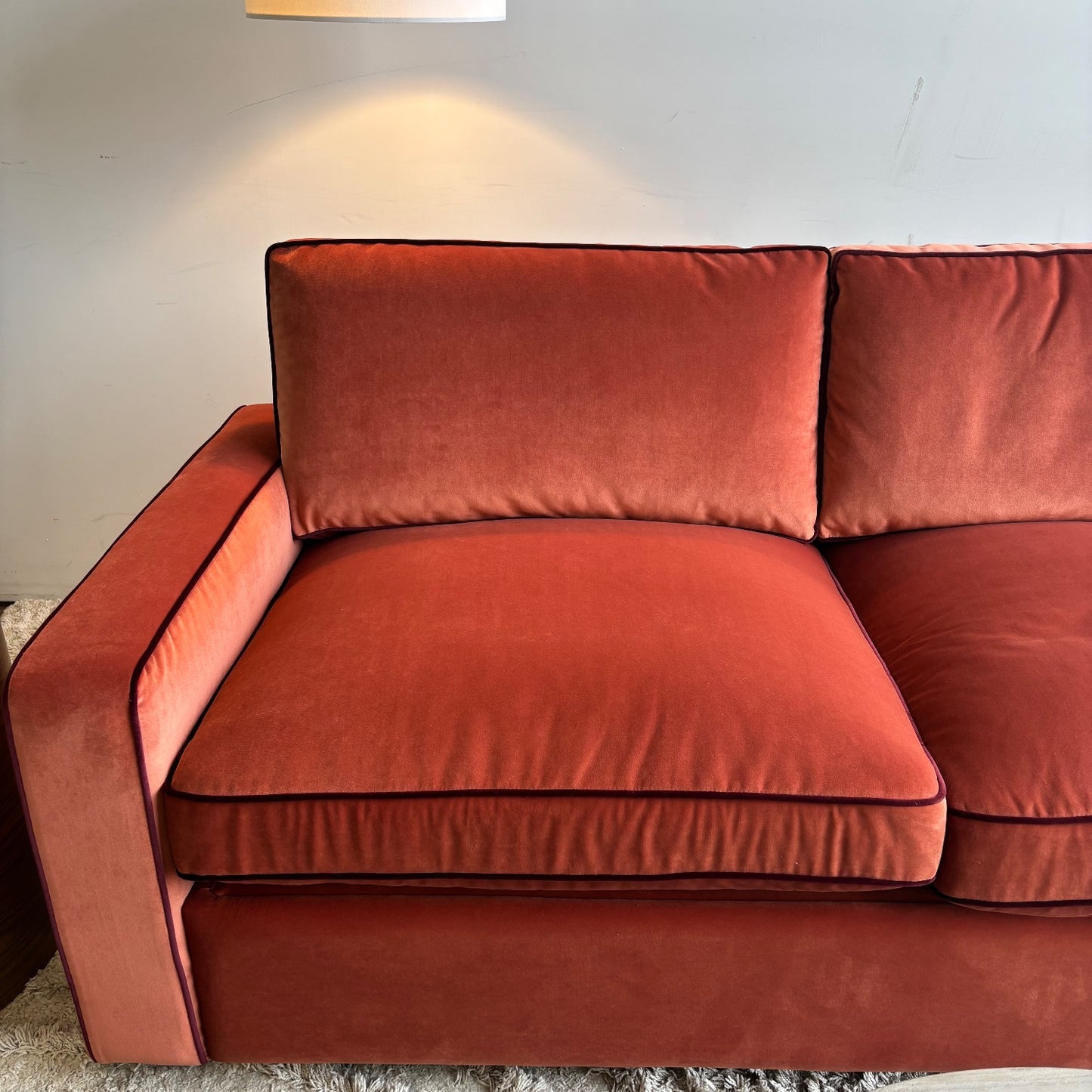 Interior Define James Sleeper Sofa in Velvet Berry Red