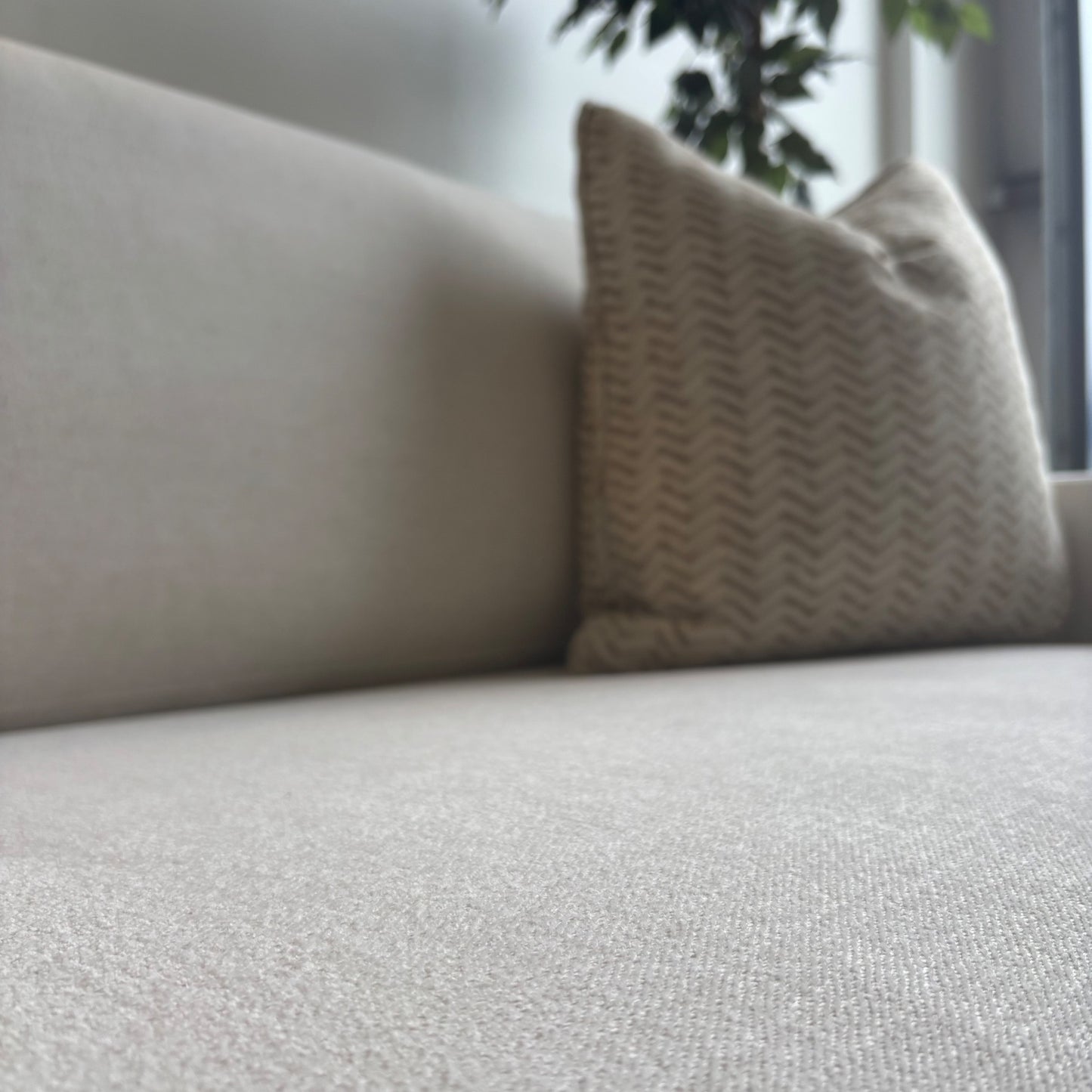 Interior Define Ella Slipcover Loveseat in Limestone Performance Anti-Microbial Chenille
