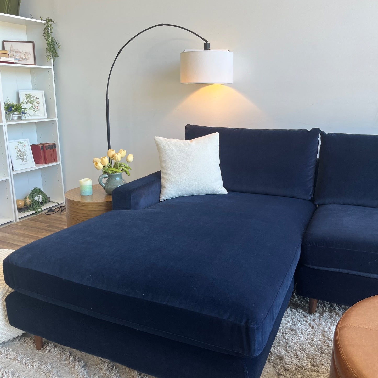 Interior Define Sloan 2-piece Sectional in Royal Blue Performance Velvet