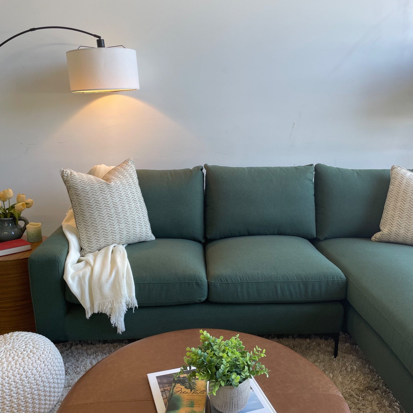Interior Define Sloan 2 pc sectional in Dark Green