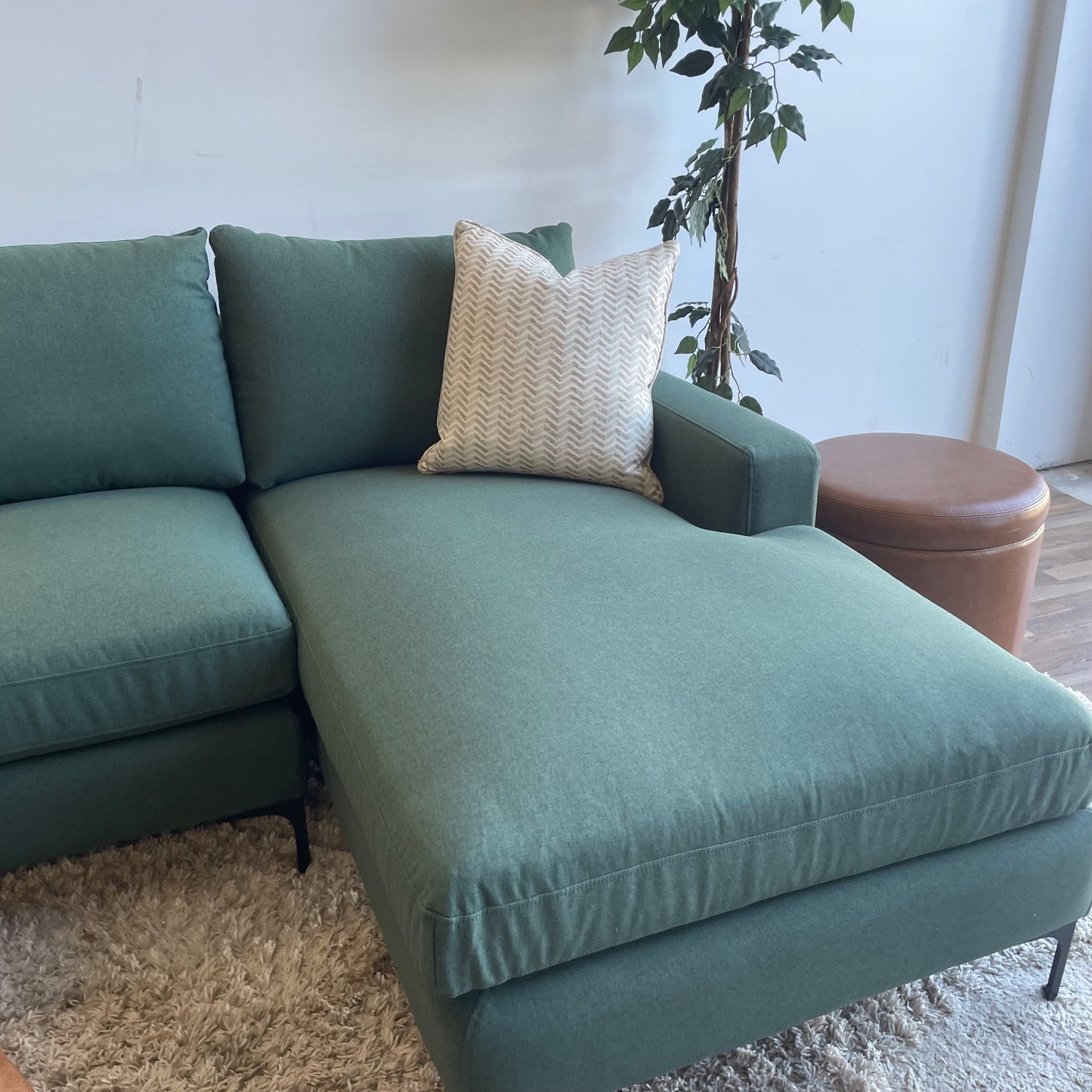 Interior Define Sloan 2 pc sectional in Dark Green