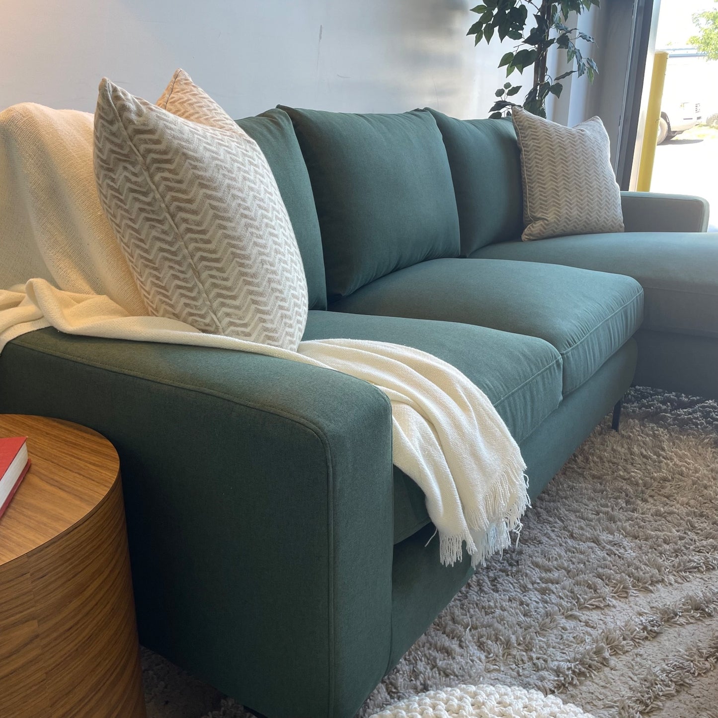 Interior Define Sloan 2 pc sectional in Dark Green
